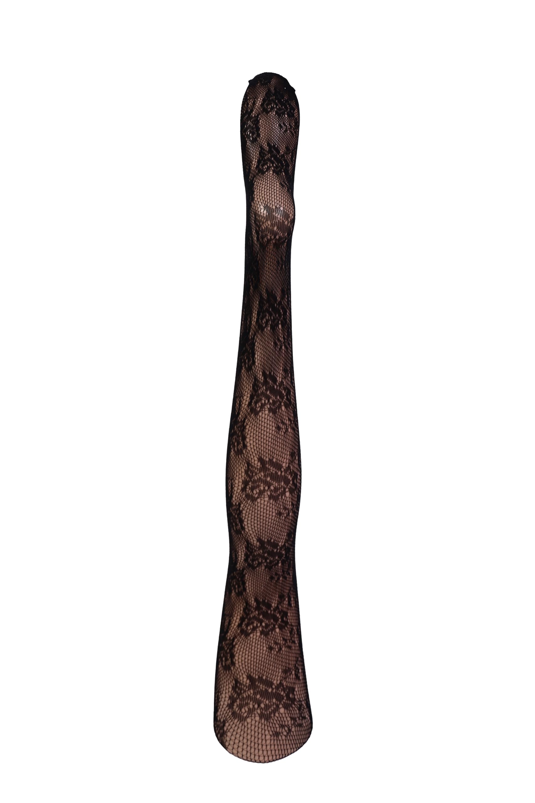 Sexy Black & Pink Fishnet Tights for Women - Christmas Rose Pattern Lace Leggings | Party & Holiday Wear