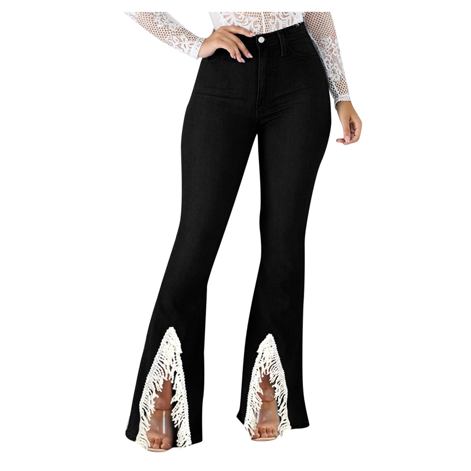 Stretch High Waisted Flared Jeans for Women - Bootcut & Bell Bottom Style for Casual Outfits