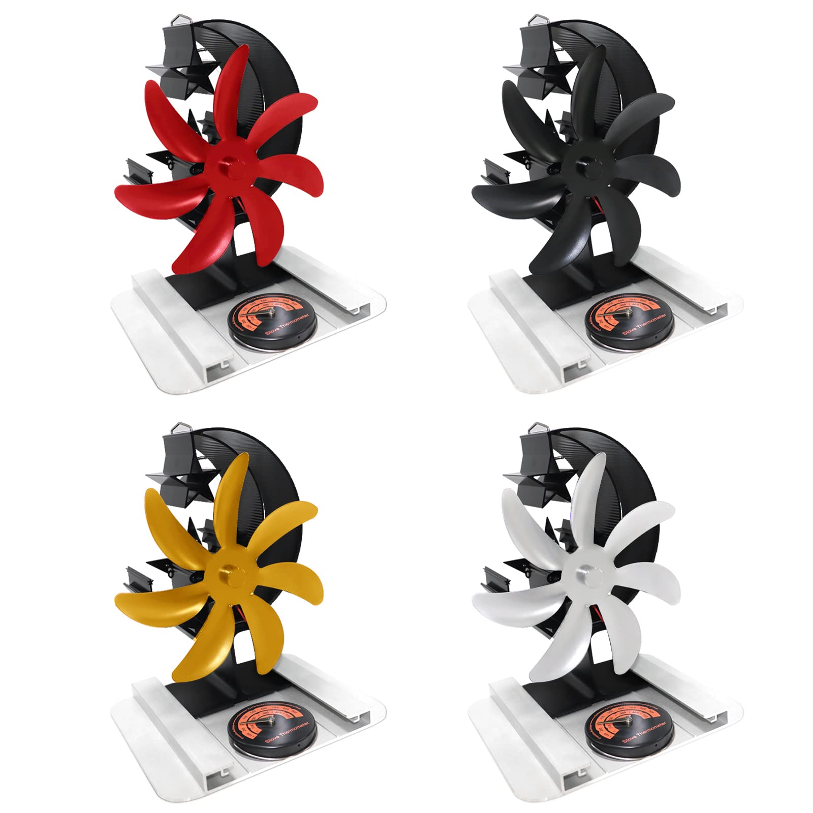 Efficient Heat-Powered Wood Stove Fan - Quiet Circulating Fan for Wood Burning Stoves - Essential Accessory for Cozy Home Heating & Energy Savings - Perfect for Cabins, Living Rooms & Winter Warmth