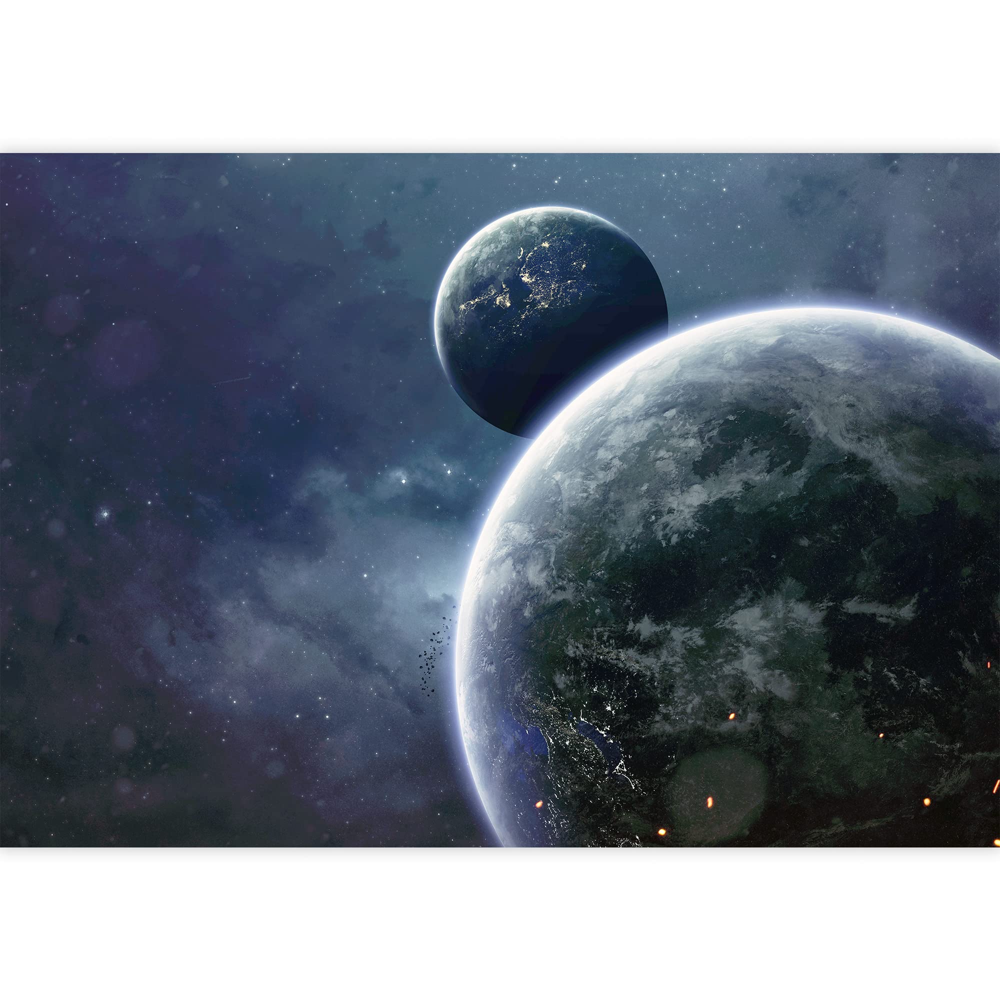 Removable Peel and Stick Wallpaper - Space Universe Planets Wall Mural for Bedroom (66x96 inches) - Perfect for Kids Room, Nursery, Dorm Decor & Home Office Accent Wall