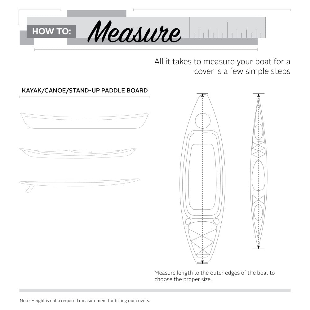 Classic Accessories Stellex Watercraft Cover for Canoes, Kayaks & Paddleboards up to 12'L (Model 1) - Durable Outdoor Protection for Boating & Storage