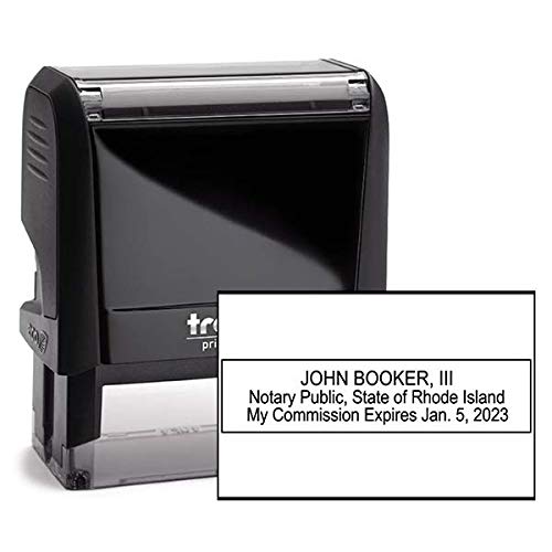 Rhode Island Personalized Rectangular Self-Inking Notary Stamp - Custom State Notary Seal | Meets RI Government Requirements | Perfect for Legal Documents, Contracts & Notarizations