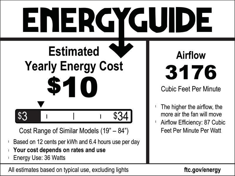 52 Inch Honeywell Myers Park Matte Black Ceiling Fan with Light Kit & Remote Control - Energy Efficient Indoor/Outdoor Cooling for Living Room, Bedroom, Patio