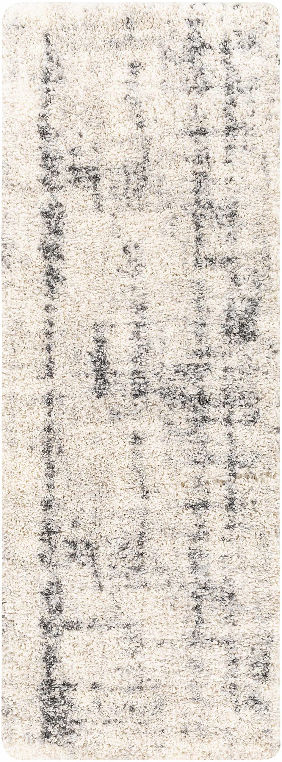 Modern Plush Pile Hauteloom Campion Area Rug for Living Room & Bedroom - Soft Beige & Black - 5'3