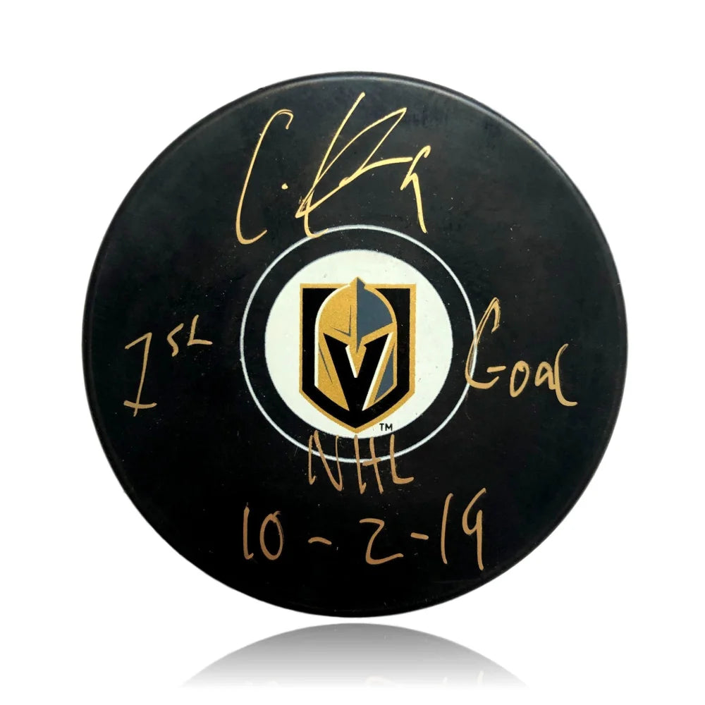 Cody Glass Autographed Vegas Golden Knights Puck - Signed with 