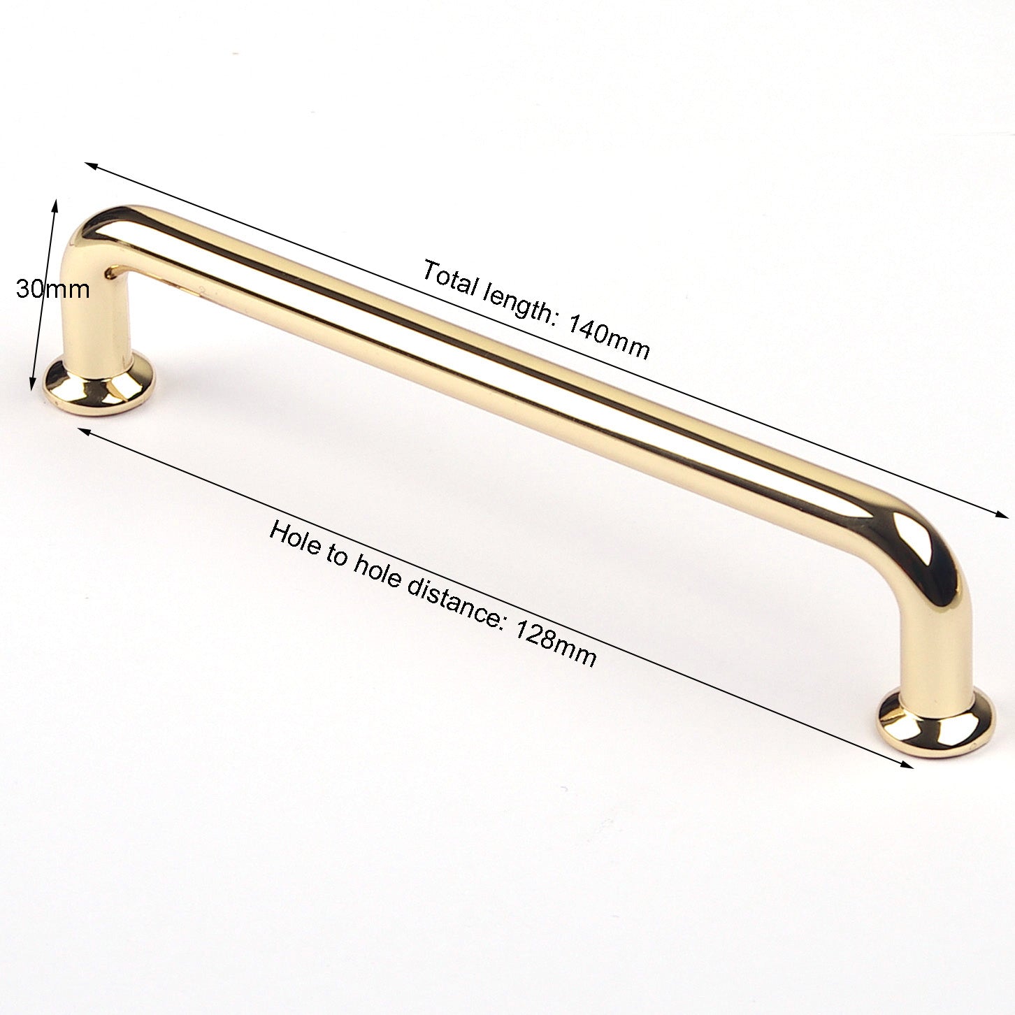 Polished Gold Cabinet Handles 128mm - Elegant Drawer Pulls for Kitchen, Bathroom & Furniture (Set of 10) - Perfect for Modern Home Decor, Cabinet Upgrades & DIY Projects