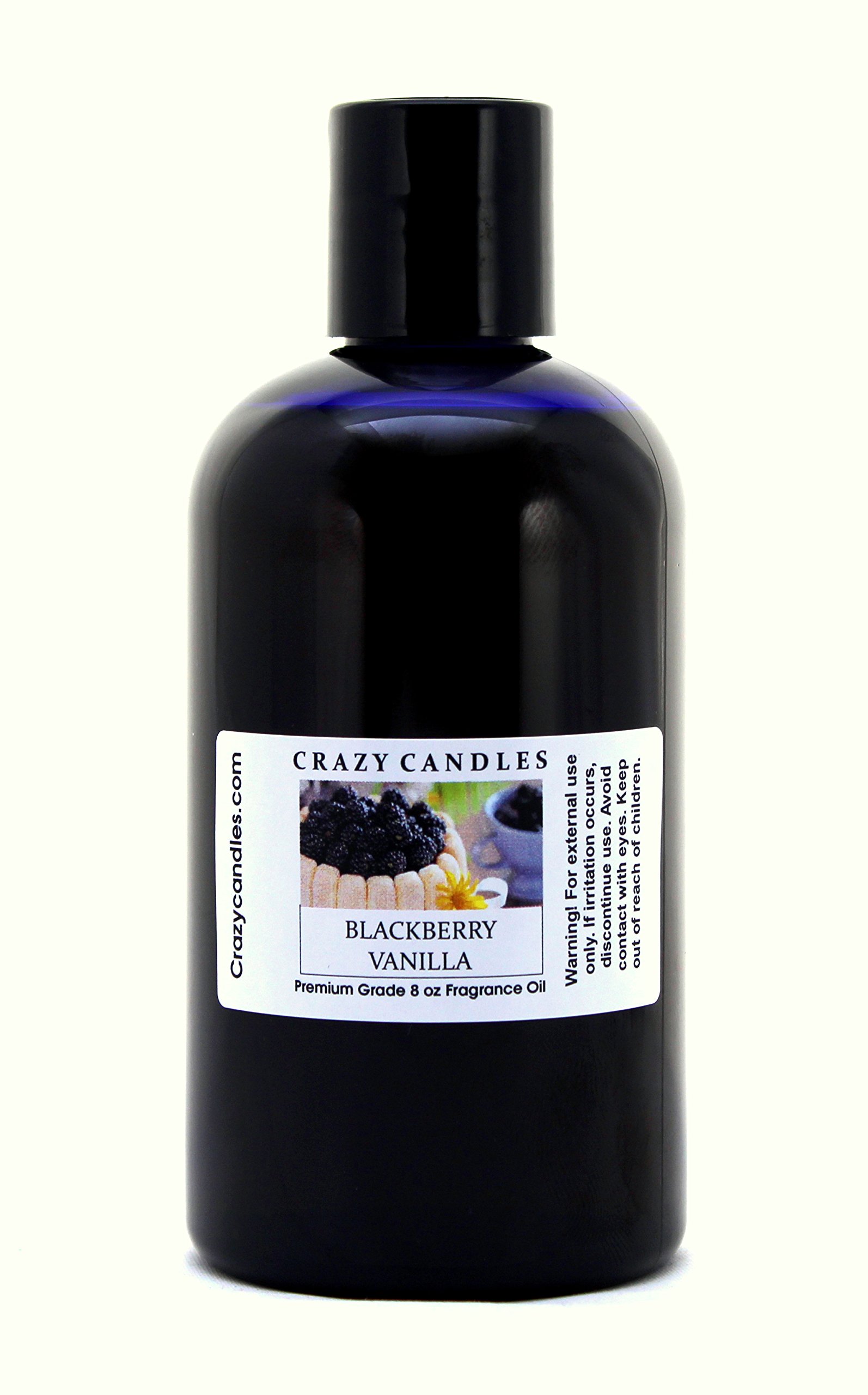 Premium Blackberry Vanilla Scented Candle - 8oz (237ml) Glass Jar, Long-Lasting Fragrance Oil for Home, Office & Relaxation