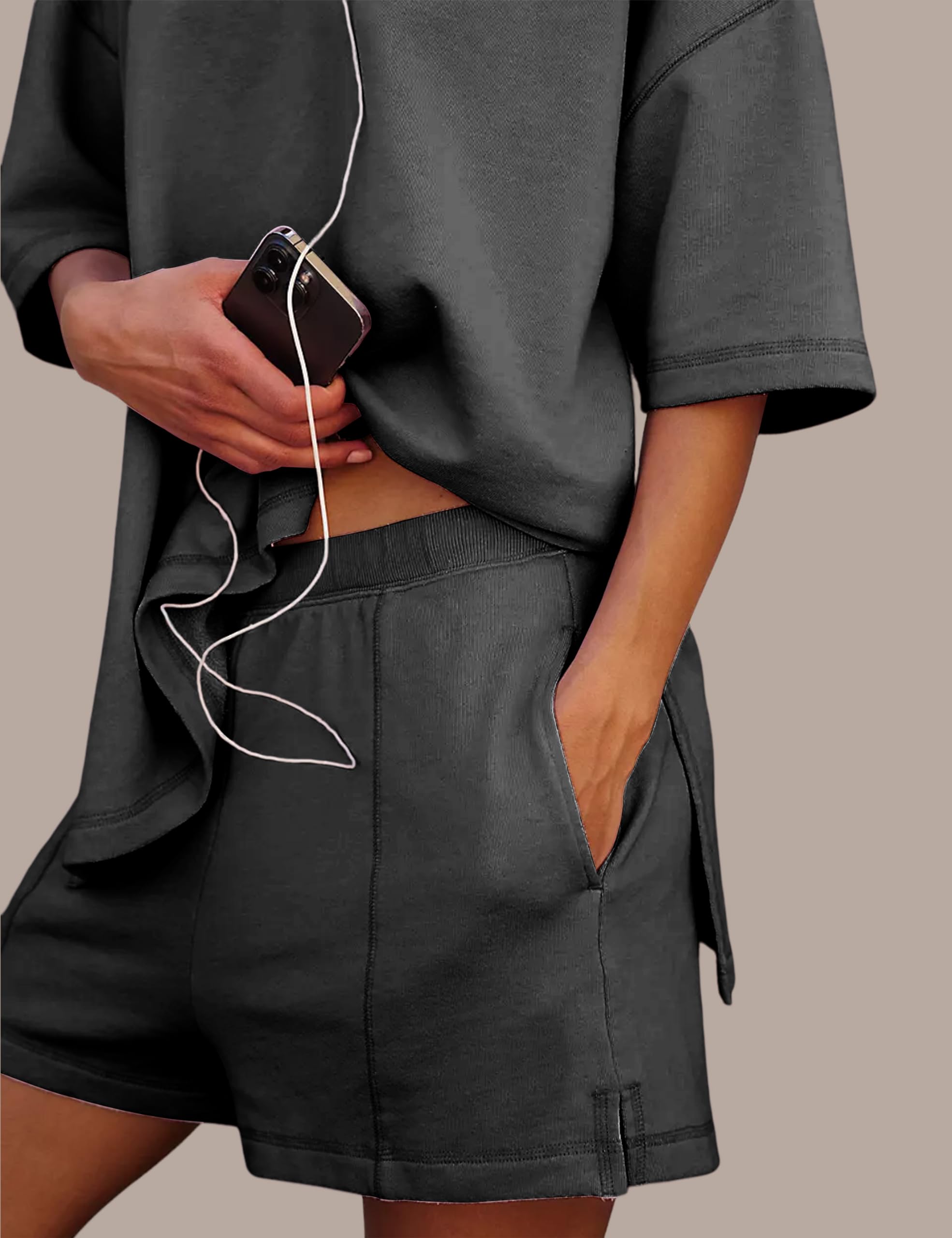 Women's 2 Piece Oversized Tracksuit Set - Short Sleeve Crop Top & Wide Leg Lounge Pants | Casual Sweatsuit for Women | Perfect for Yoga, Gym, Travel & Home Relaxation