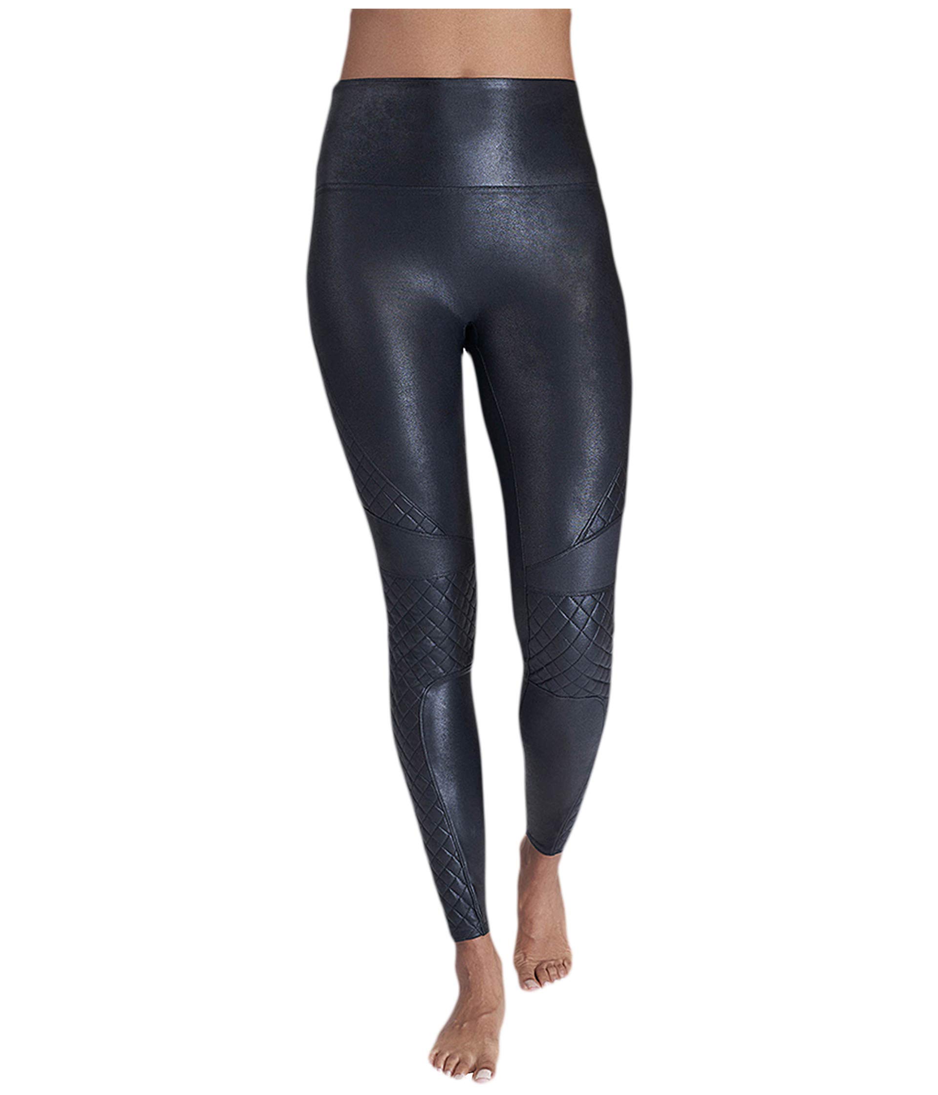 SPANX Women's Quilted Faux Leather Leggings - High Waist Shaping Pants for Tummy Control | Perfect for Work, Date Night & Everyday Wear