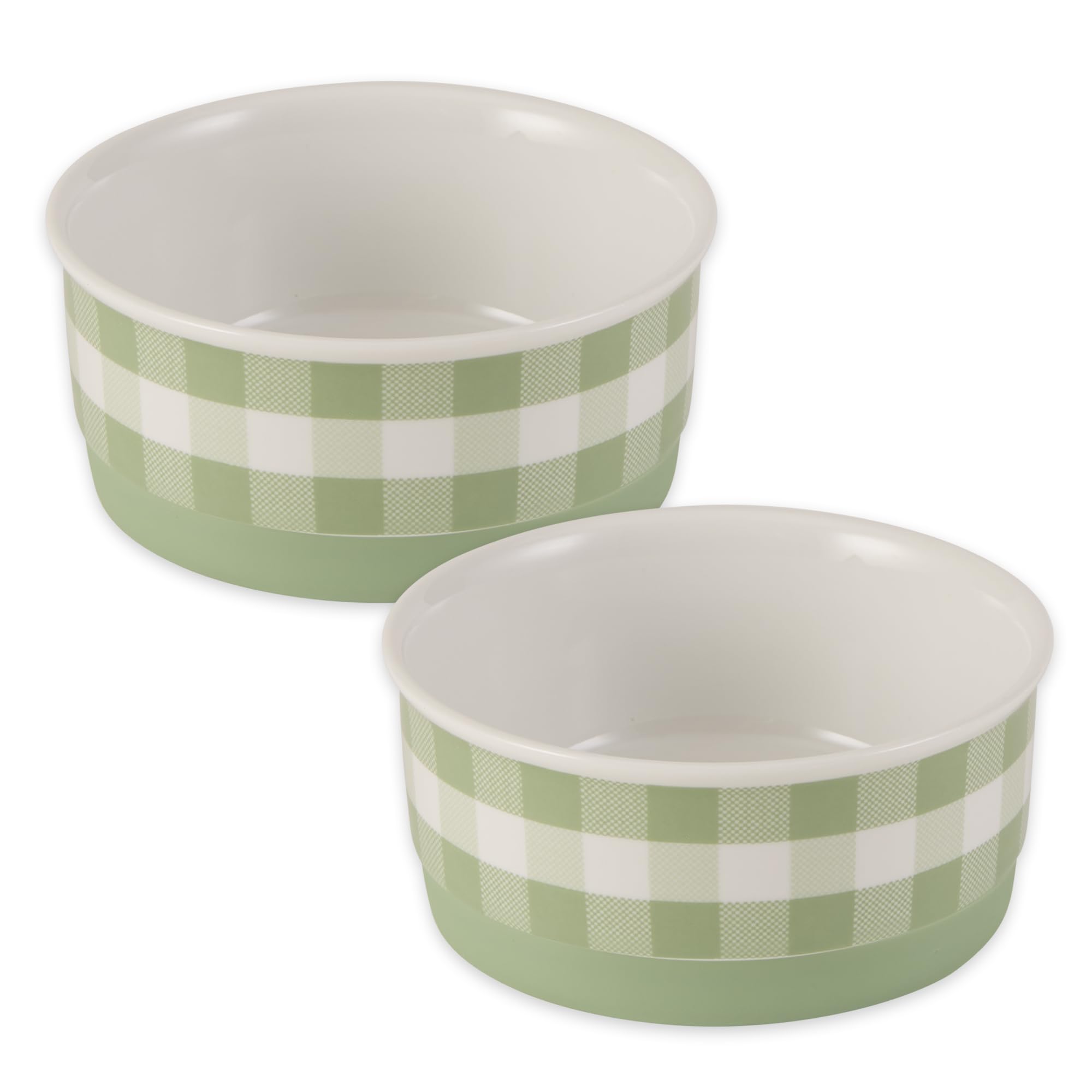 Non-Slip Ceramic Pet Food & Water Bowls - Microwave & Dishwasher Safe, Spill-Proof Design for Mess-Free Feeding, Small Set (4.25x2 Inches) in Desert Sage - Perfect for Cats & Small Dogs at Home or Travel