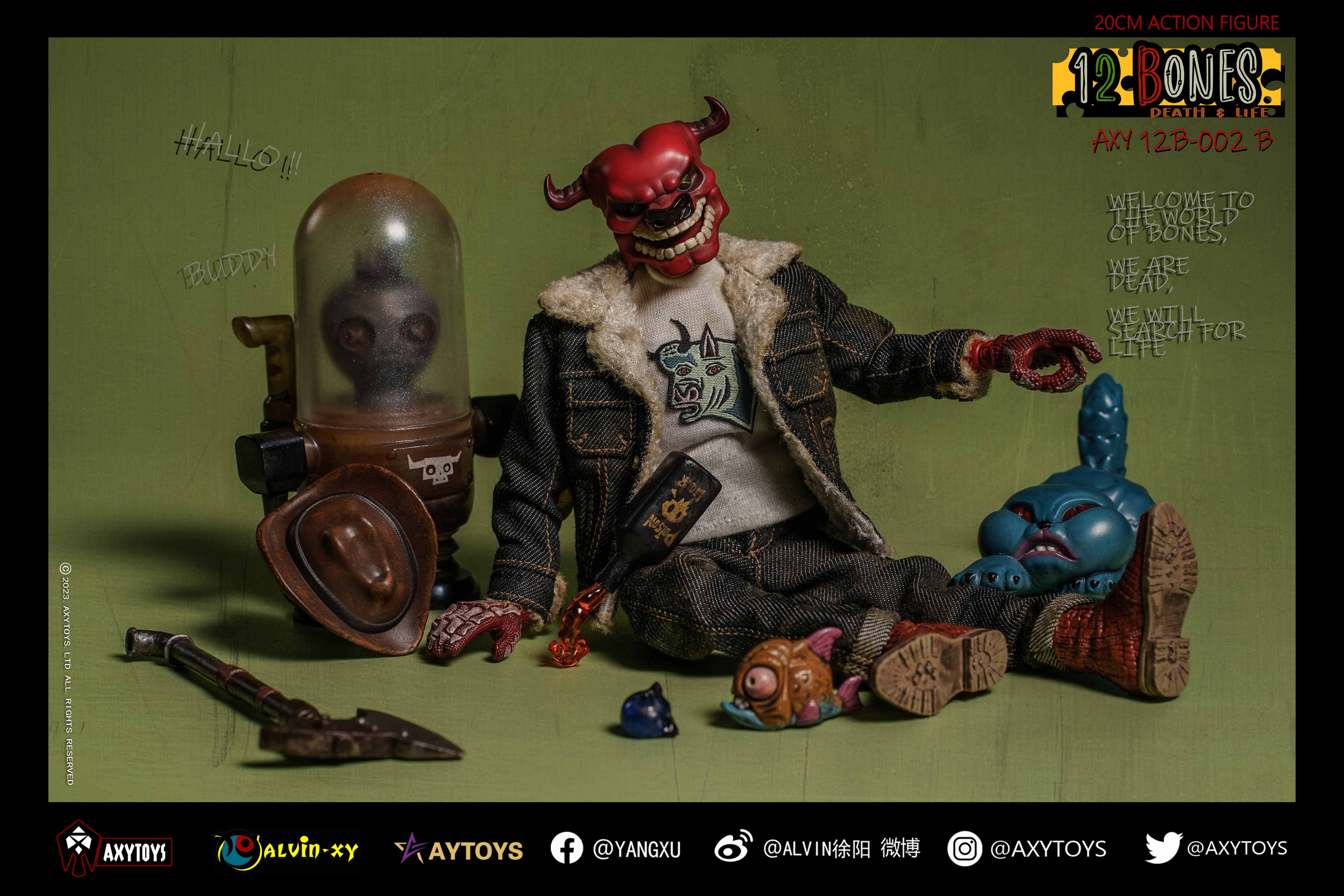 AxyToys 1/12 Scale 20CM Action Figure - 12 Bones Stories Mice & Cowboy Collectible Toy for Display & Role Play | Perfect for Collectors, Gift Giving & Diorama Scenes