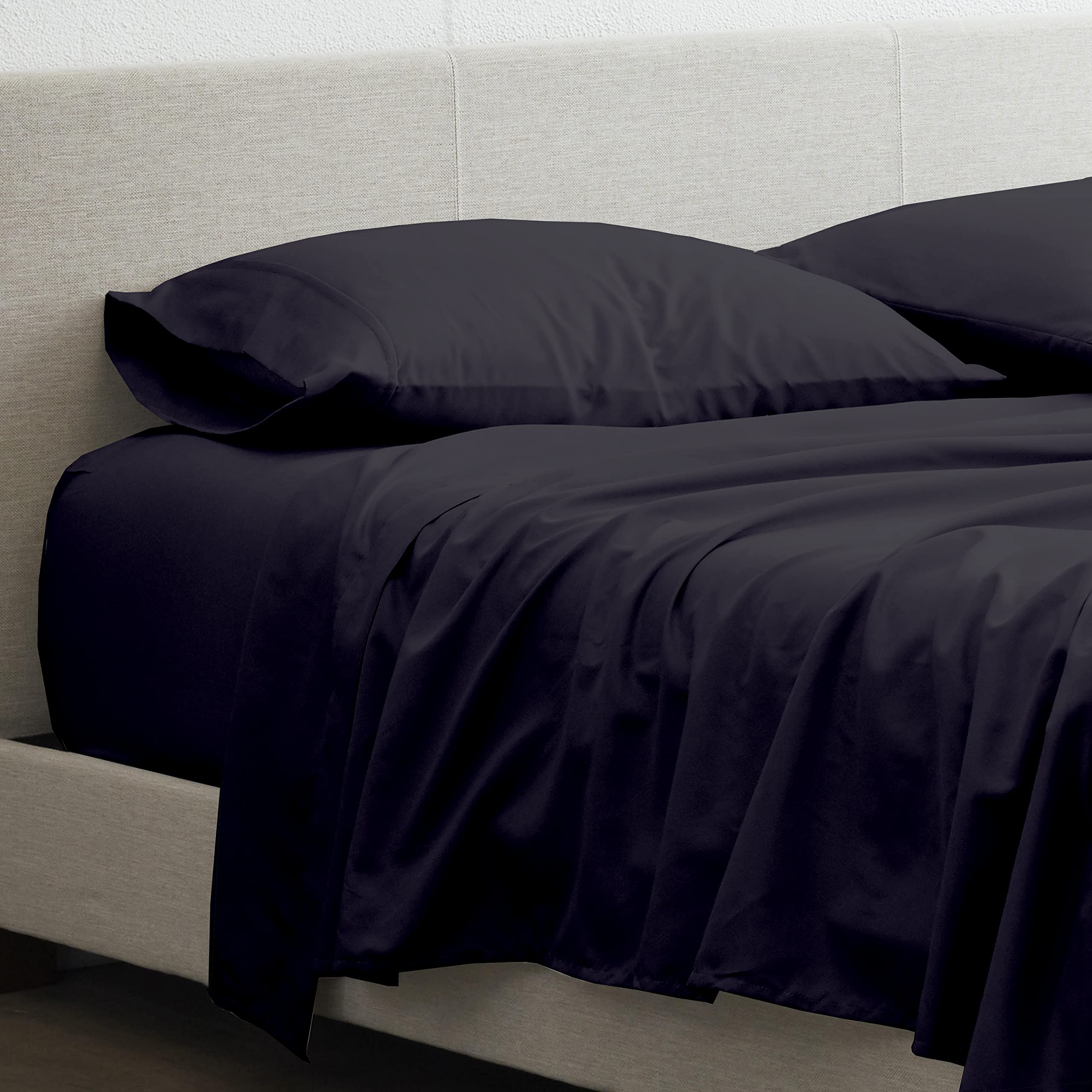 Premium Giza Egyptian Cotton Sheets Set - Full XL, 4-Piece, Slate Grey for Deep Mattress & Luxurious Sleep