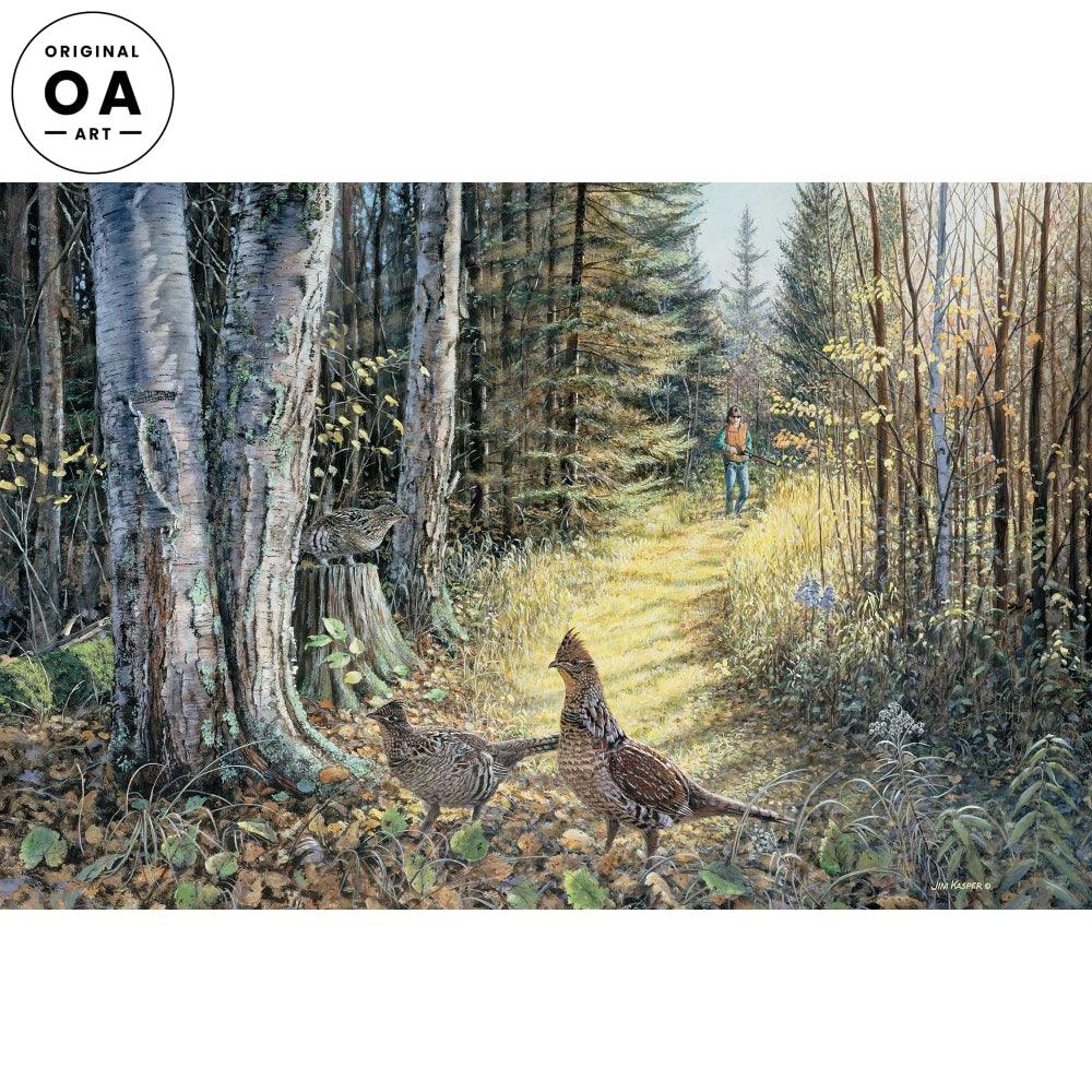 Corner Covey—Grouse 24 x 36 Original Acrylic Painting - Handmade Wildlife Art for Home & Office Decor