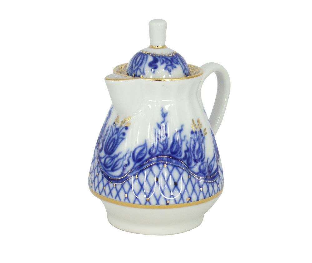 Premium Lomonosov Porcelain Creamer Milk Jug - 7.4 oz (220 ml) Elegant Tea & Coffee Accessory for Home, Cafe, and Restaurant Use