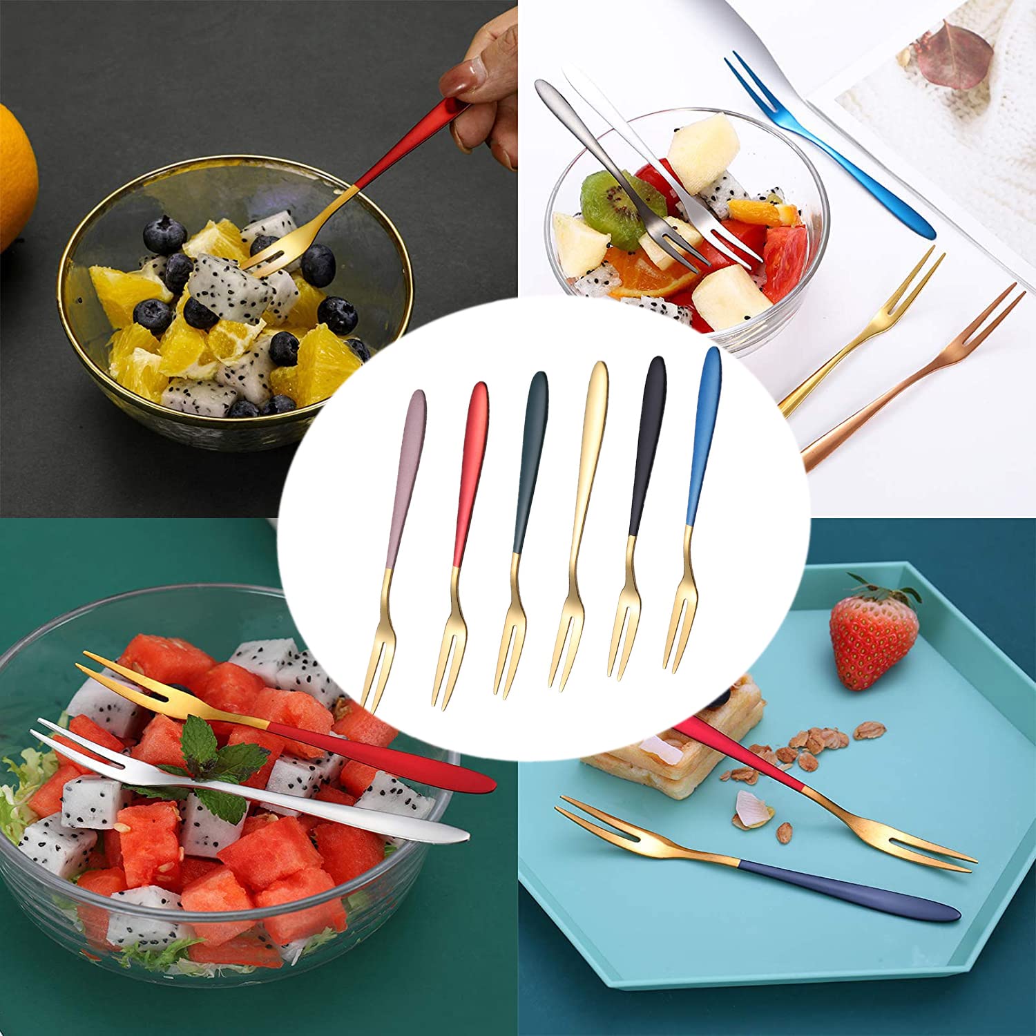 Premium Stainless Steel Dessert Forks Set - 4-Pack Mirror Polished Small Pastry Forks for Cake, Fruit Salad, Appetizers | Food-Grade Silverware for Home, Kitchen, Party | Dishwasher Safe & Reusable | Perfect for Wedding Buffets, Afternoon Tea, and Catering Events