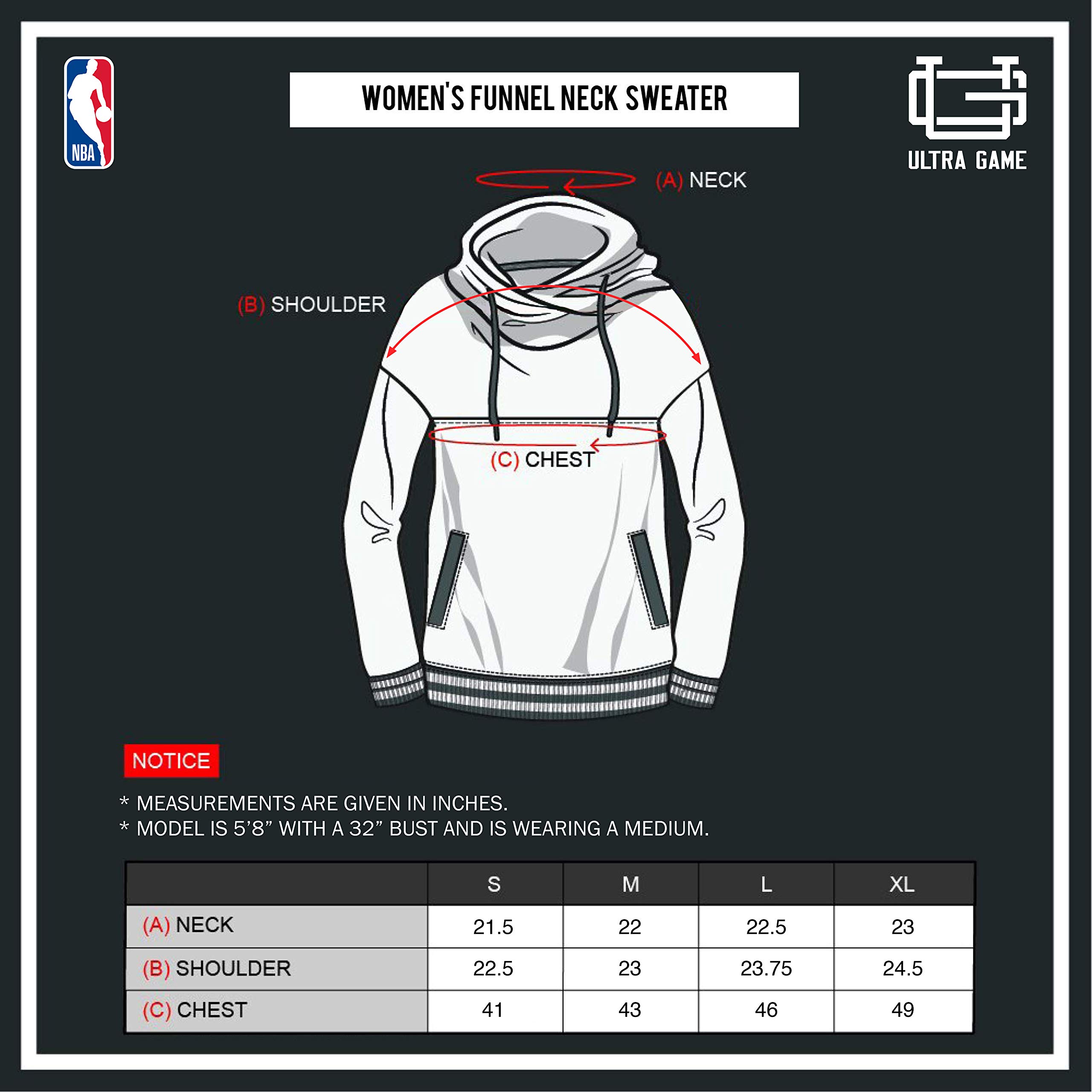 Ultra Soft NBA Women's Fleece Pullover Sweatshirt - Funnel Neck Long Sleeve Hoodie for Basketball Fans | Cozy Winter Wear & Game Day Outfits