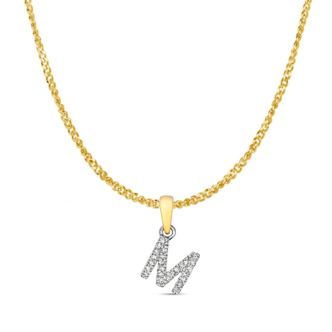 Personalized Diamond Initial Necklace - 9K Solid Gold Monogram Pendant (A-Z) | Elegant Gift for Women, Birthday, Anniversary & Everyday Wear