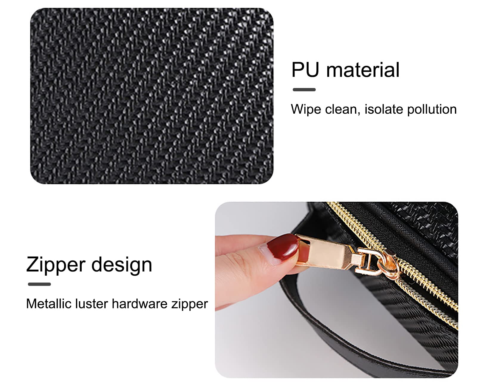 Bekeify Waterproof PU Leather Makeup Bag - Travel Toiletry Organizer for Women & Girls - Portable Cosmetic Storage Pouch for Vacation, Gym, and Daily Use (Black)