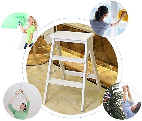 Multifunctional Wooden Step Stool - Foldable Ladder Chair for Home, Fishing, Flower Stand, Shoe Storage | Perfect for Kitchen, Bathroom, Kids & Outdoor Use