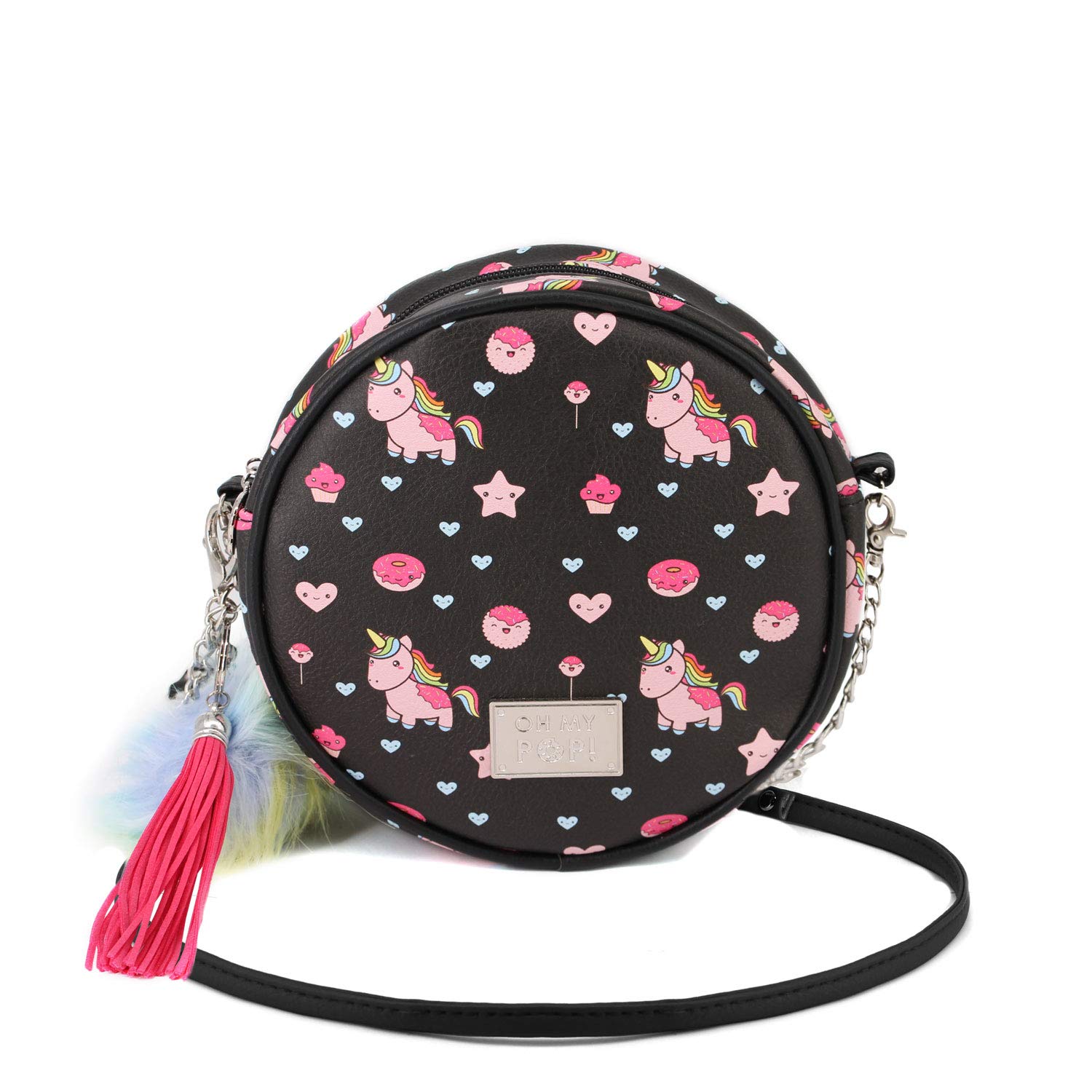 Oh My Pop! Popnicorn Round Shoulder Bag - Cute Unicorn Messenger Crossbody Purse for Women & Teens | Perfect for School, Travel & Everyday Use