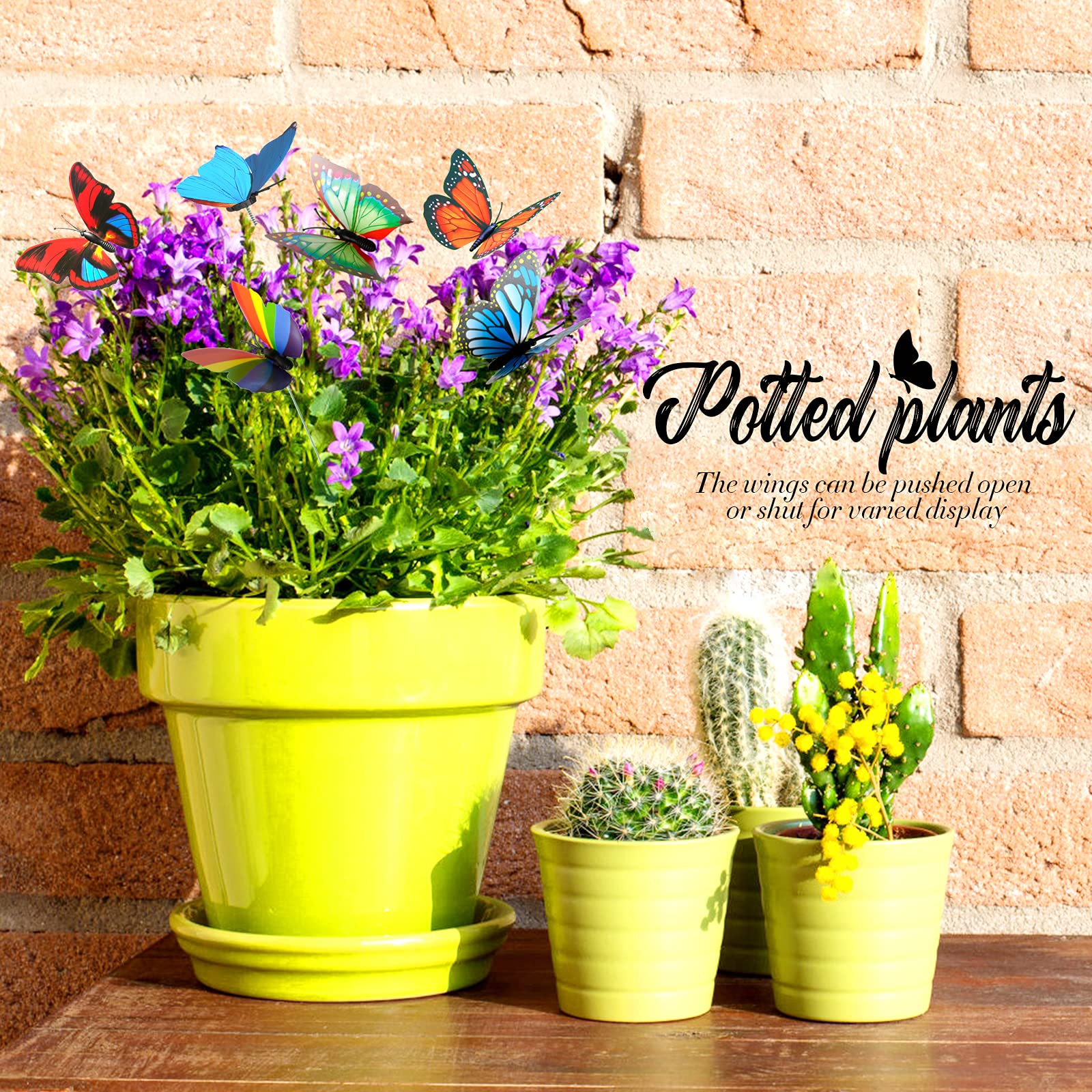 60 Pcs Colorful 11.2 Inch PVC Waterproof Butterfly Garden Stakes - Outdoor Yard Decorations for Garden, Party & Wedding Decor - Durable Weatherproof Butterfly Decor for Patio, Lawn, Backyard & Landscape Design