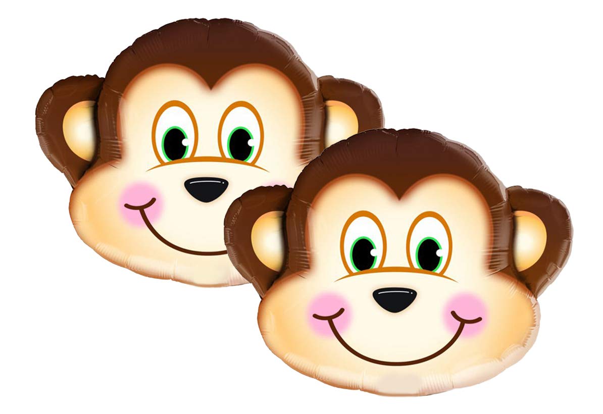 Set of 2 Adorable Monkey Head Jumbo 35
