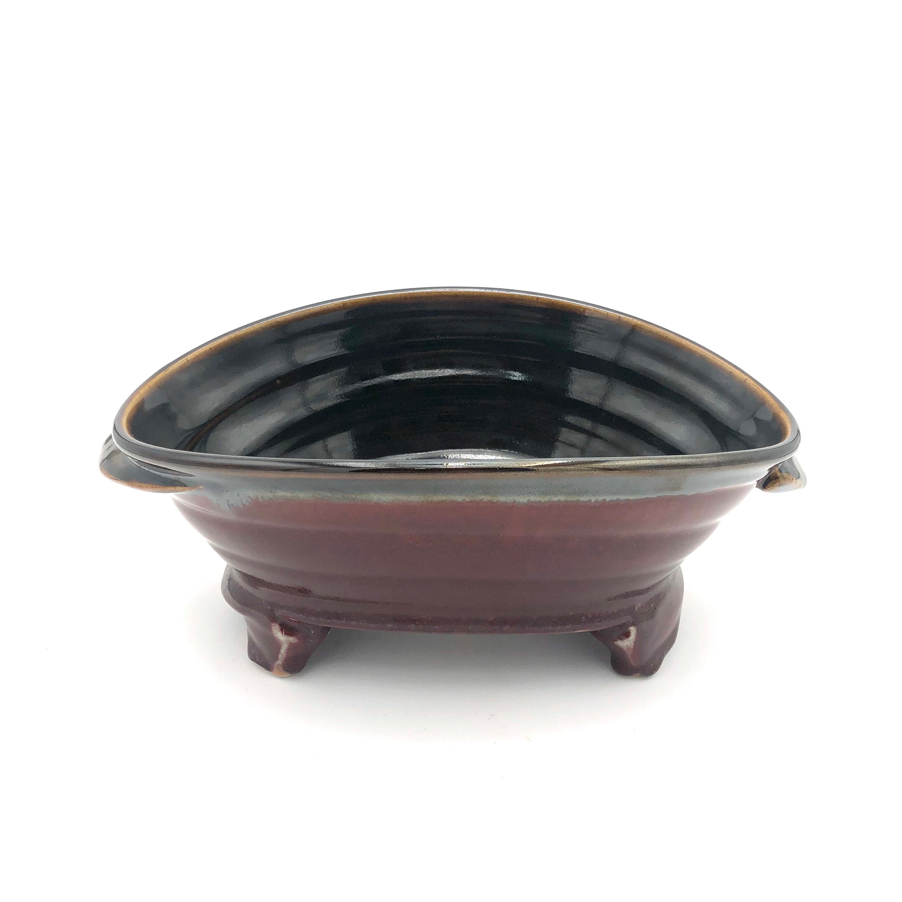 Smith Oval Serving Bowl - Small (Red/Black) - Perfect for Salads, Snacks & Party Appetizers - Elegant Tableware for Dining & Entertaining