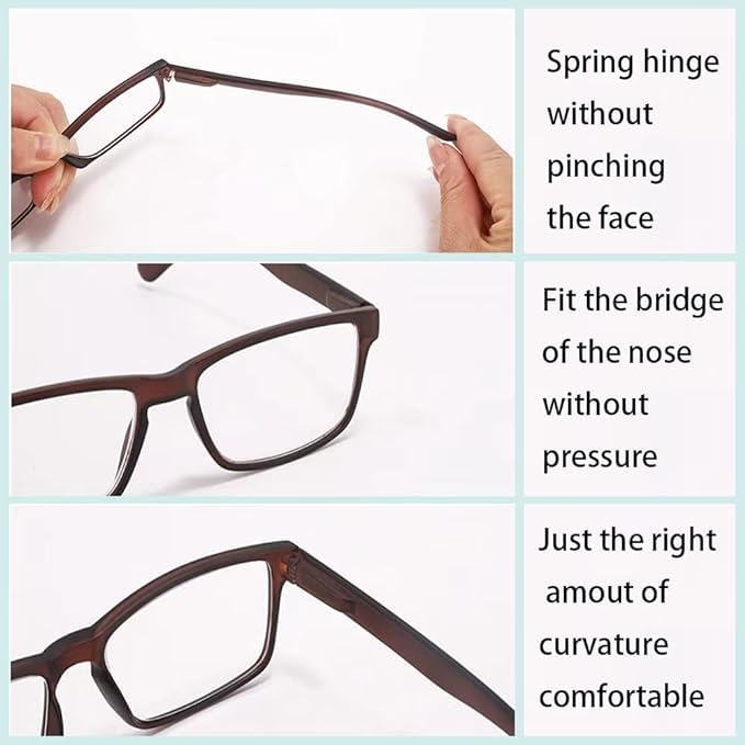 Myopia Glasses for Men & Women - Lightweight Nearsighted Glasses for Distance Vision with Spring Hinge - Perfect for Driving, Reading & Daily Wear
