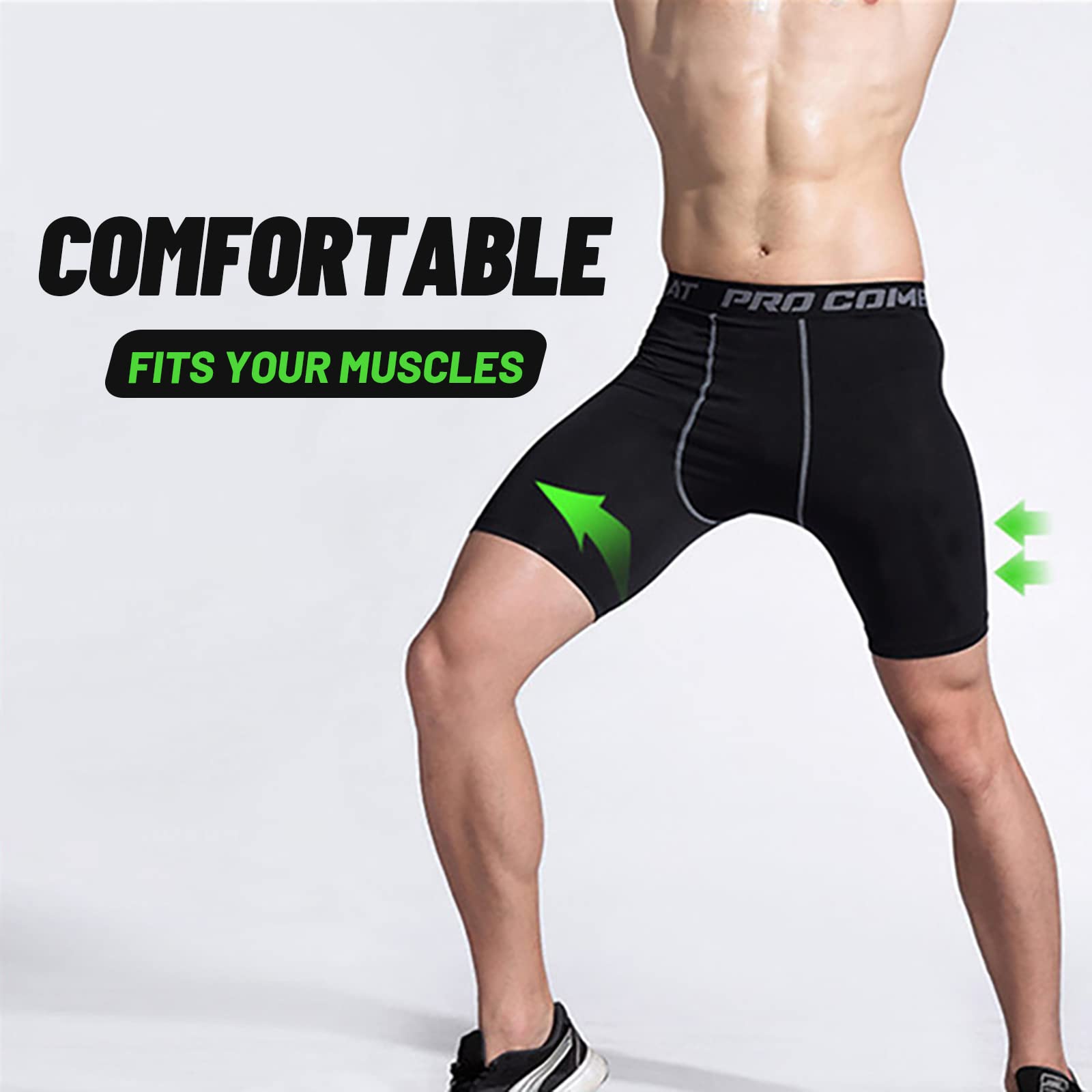 **Men's SS COLOR FISH Compression Shorts – Cool Quick-Dry Athletic Underwear for Workout, Running & Training | Baselayer Tights for Active Lifestyles**