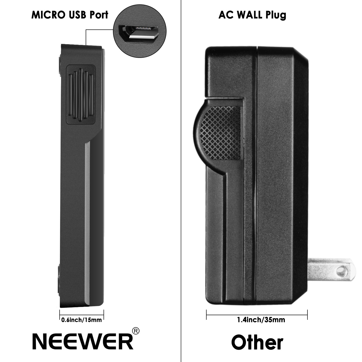 NEEWER USB Battery Charger for Sony NP-F550 NP-F750 NP-F960 NP-F970 - Replacement Power Charger for Sony Cameras, Camcorders & DSLR - Perfect for Travel, Vlogging & Professional Photography