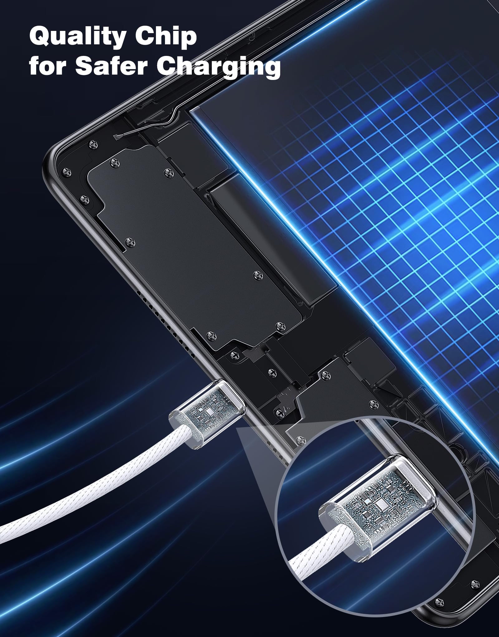 USB C to USB A Fast Charging Cable for Apple CarPlay & Android Auto - 1ft Braided Nylon Cord Compatible with iPhone 16/16e/15 Pro Max, Samsung Galaxy S25/S24 - White | Car Charging & Data Transfer for Road Trips & Commuting