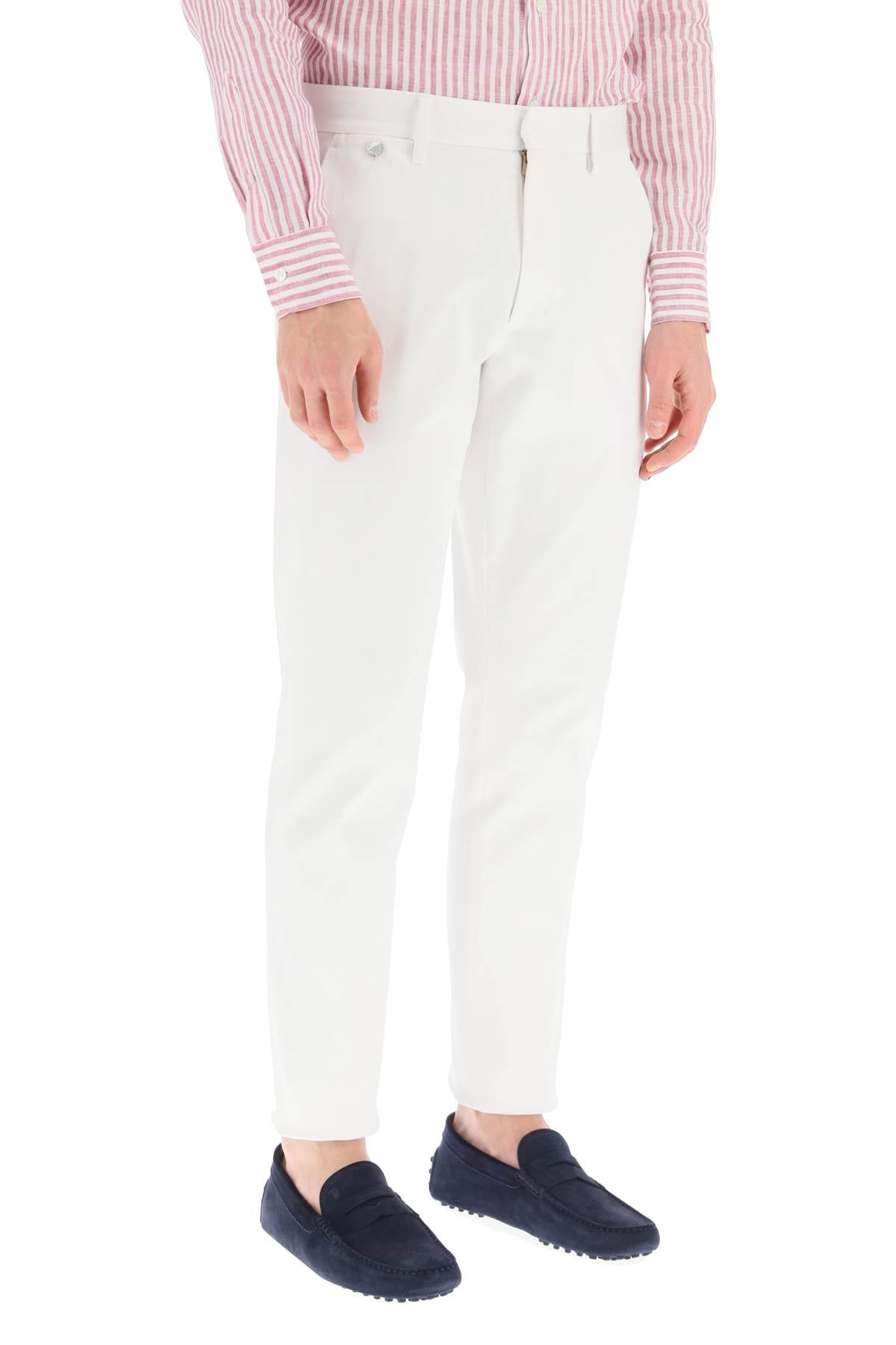 Agnona Men's Cotton Chino Pants - Slim Fit Casual Trousers for Business & Travel | Comfortable Office & Weekend Wear
