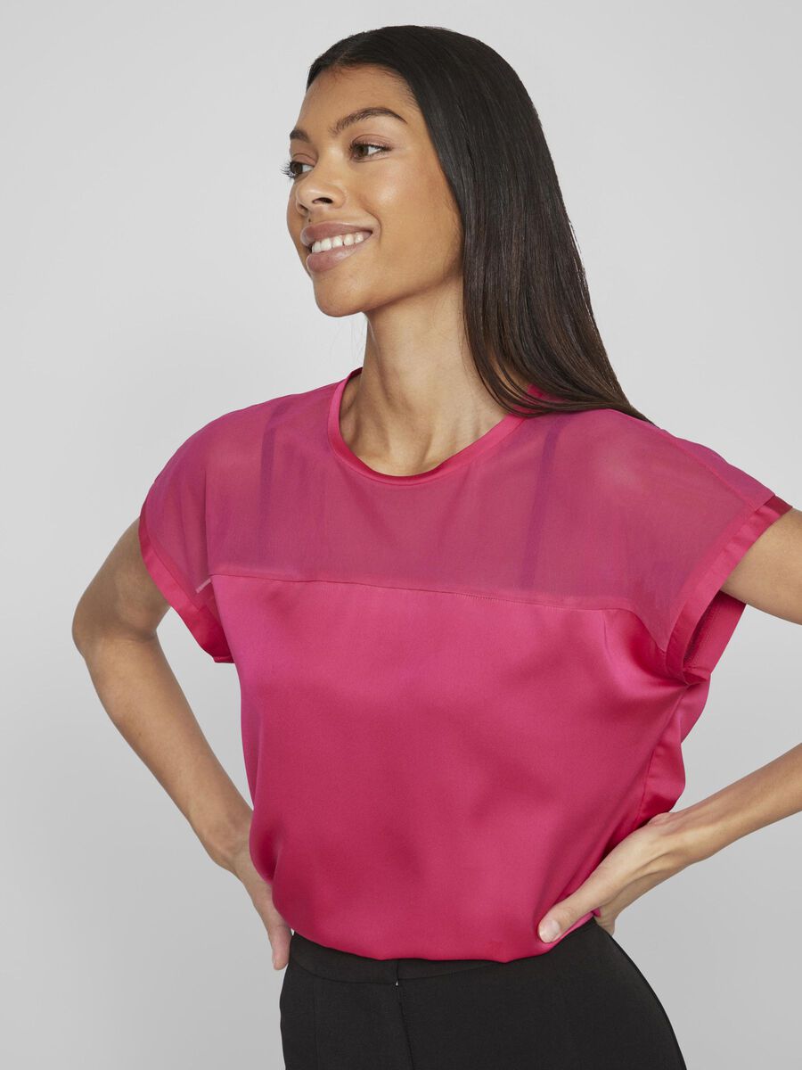 Elegant Elle Satin Blouse - Cabaret Style Women's Fashion Top for Evening Parties & Special Occasions