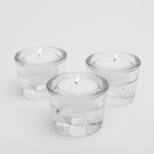 Richland Clear Glass Tealight and Taper Candle Holders Set of 36 - Multi-Use Candle Holders for Weddings, Parties, Home Decor, and Romantic Ambiance