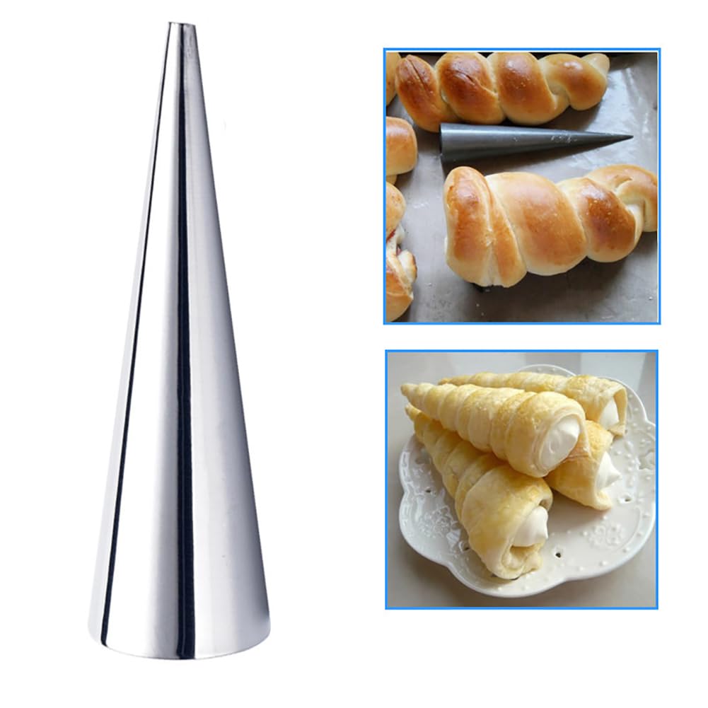 GSHLLO 12 Pcs Stainless Steel Cone Molds for Cream Rolls, Horn Molds, Puff Pastry & Cannoli Tubes - Durable Baking Tools for Professional & Home Kitchens - Perfect for Desserts, Pastries & Party Treats