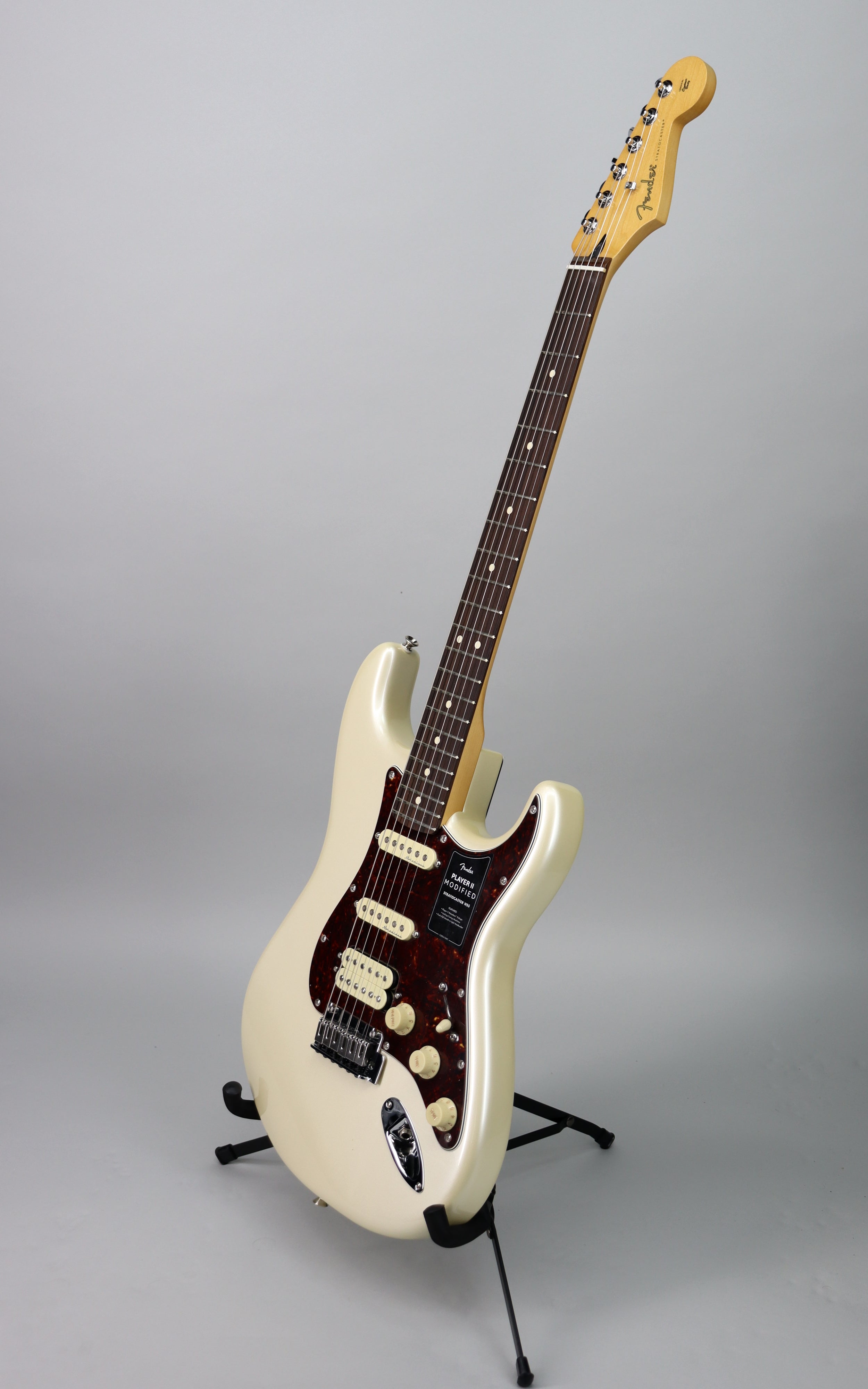 Fender Player II Modified Stratocaster HSS Electric Guitar with Rosewood Fingerboard & Mustang LT25 Amp Bundle - Olympic Pearl Finish for Home Studio & Live Performances