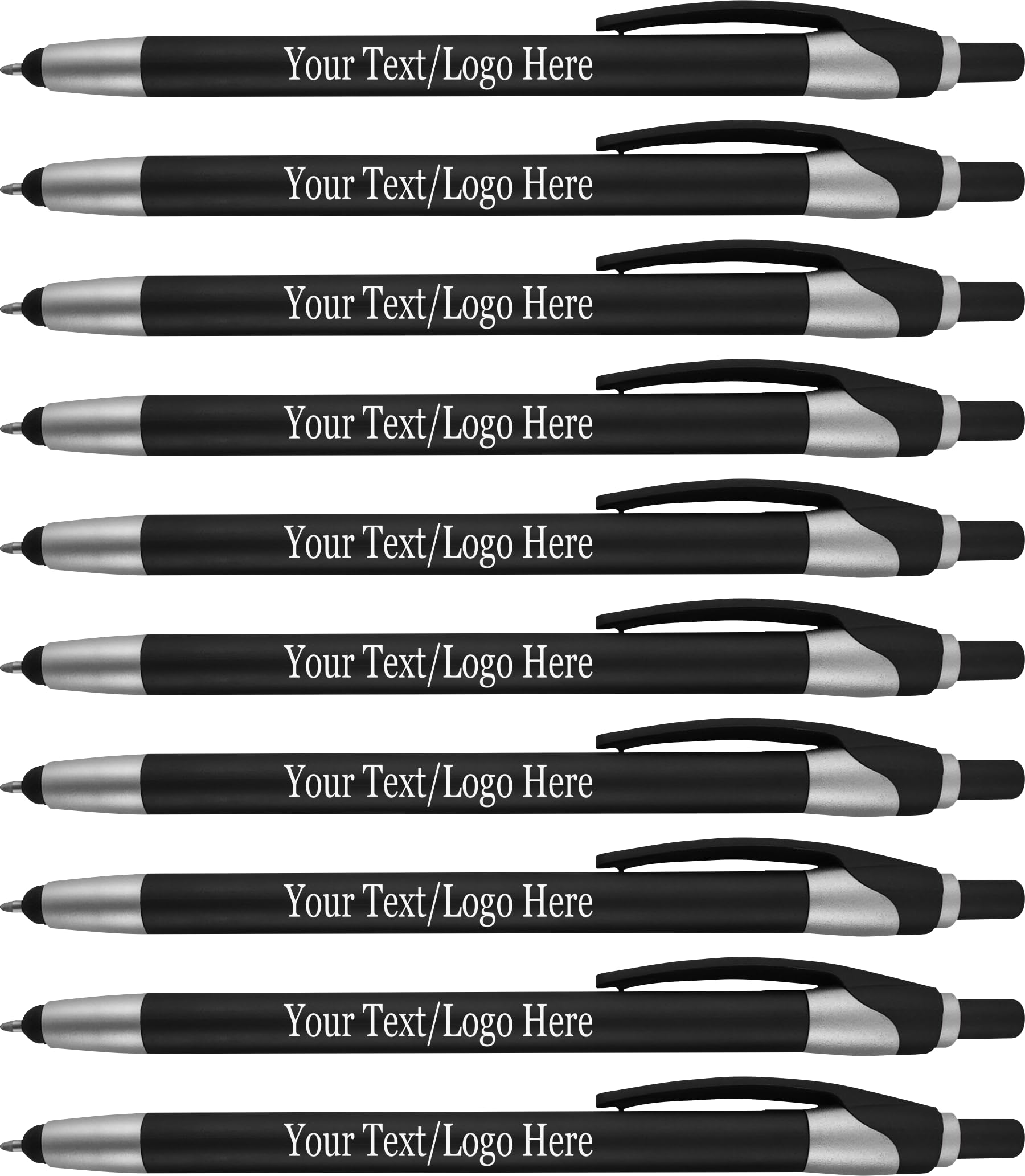 Custom Logo Ballpoint Pens with Stylus - 450 Pack for Marketing, Events & Parties - 2-in-1 Touchscreen Compatible Pen with Blue Ink - Perfect for Business Promotions, Trade Shows & Corporate Gifts