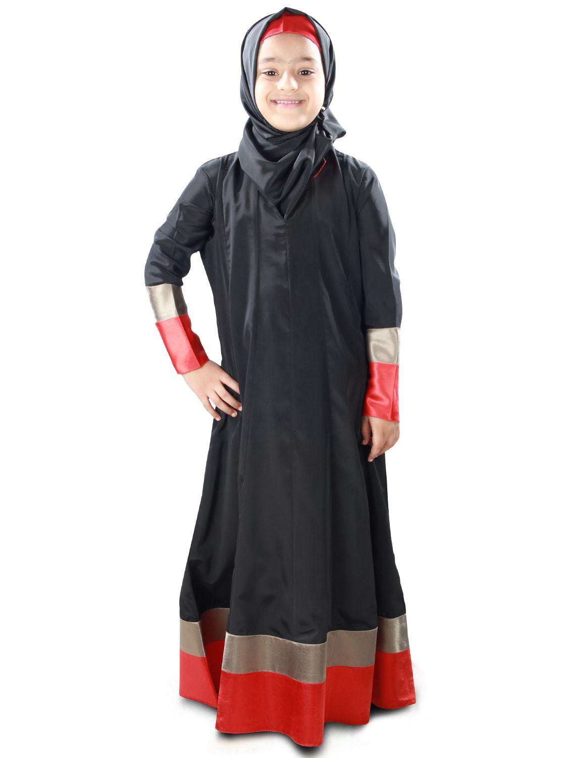 Aroob Girls Islamic Abaya Dress for Kids - Modest Muslim Prayer Outfit for School & Special Occasions