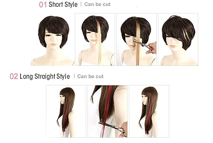 Wizme Clip-In Hair Extensions for Women - Set of 2 Colored Hair Pieces (Pack of 1) - Perfect for Volume, Length & Styling for Parties, Weddings & Daily Wear