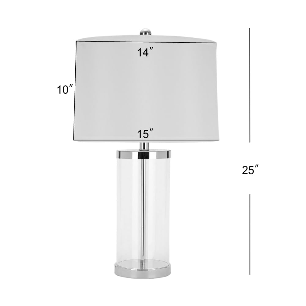 SAFAVIEH Jeanie Modern Glass Cylinder Table Lamp Set of 2 - 25