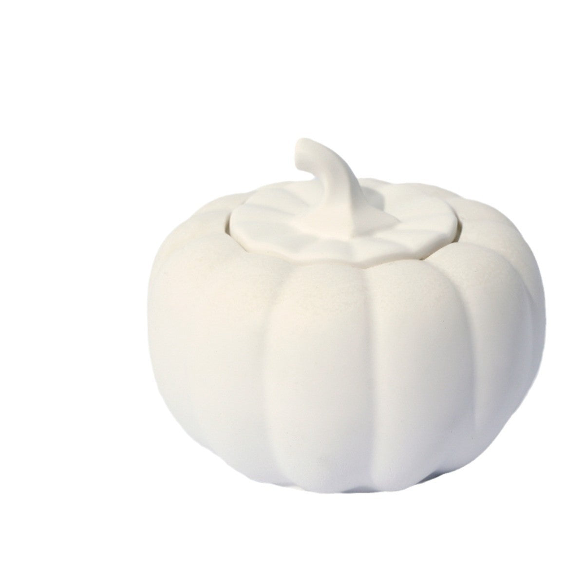 Ebony Sandalwood Scented Ceramic Pumpkin Candle with Lid - Fall Home Decor, Thanksgiving Gift Idea for Housewarming, Autumn Centerpiece for Table Decorations