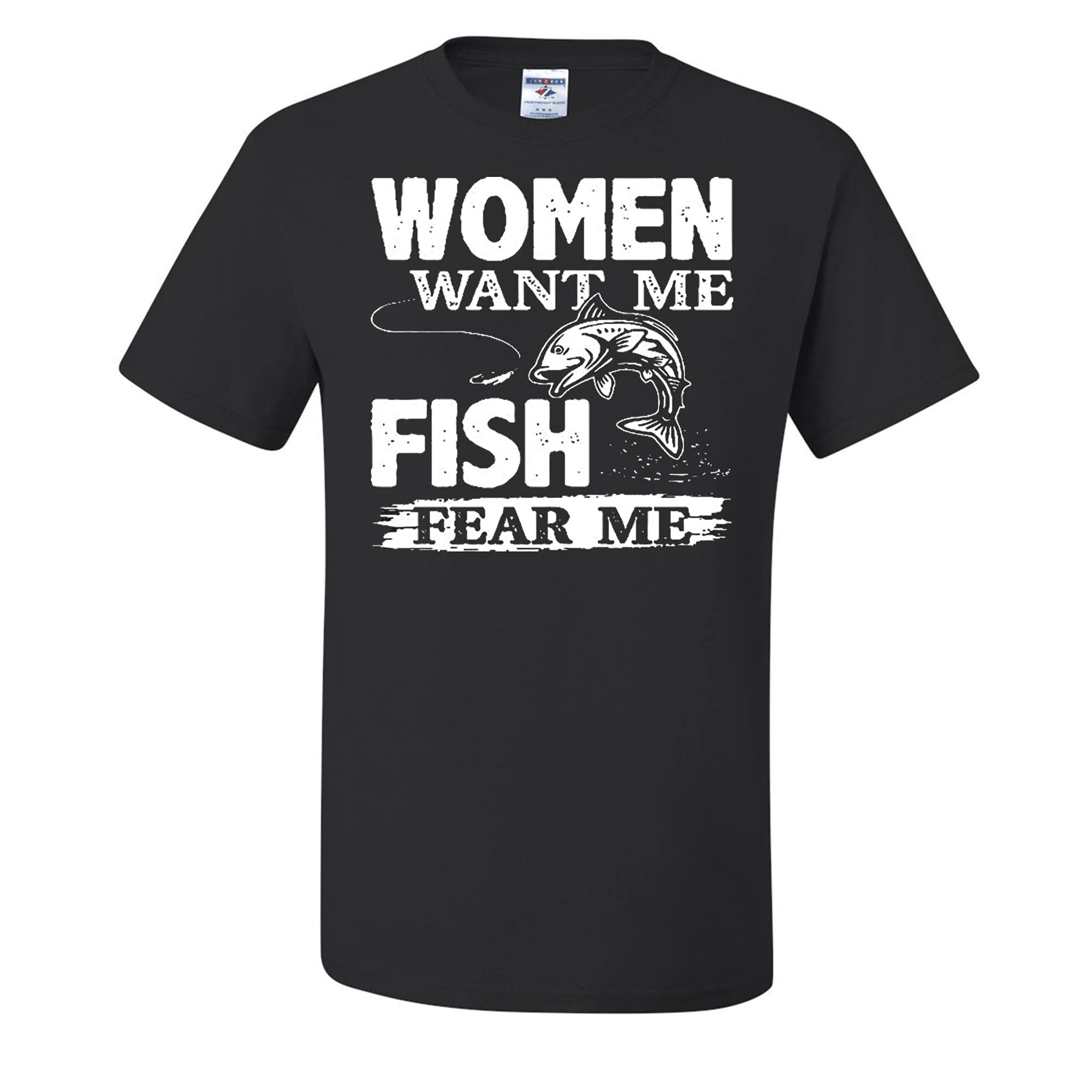 Funny Fishermen T-Shirt for Men - 'Woman Want Me Fish Fear Me' Graphic Tee - Perfect for Fishing Enthusiasts & Outdoor Activities