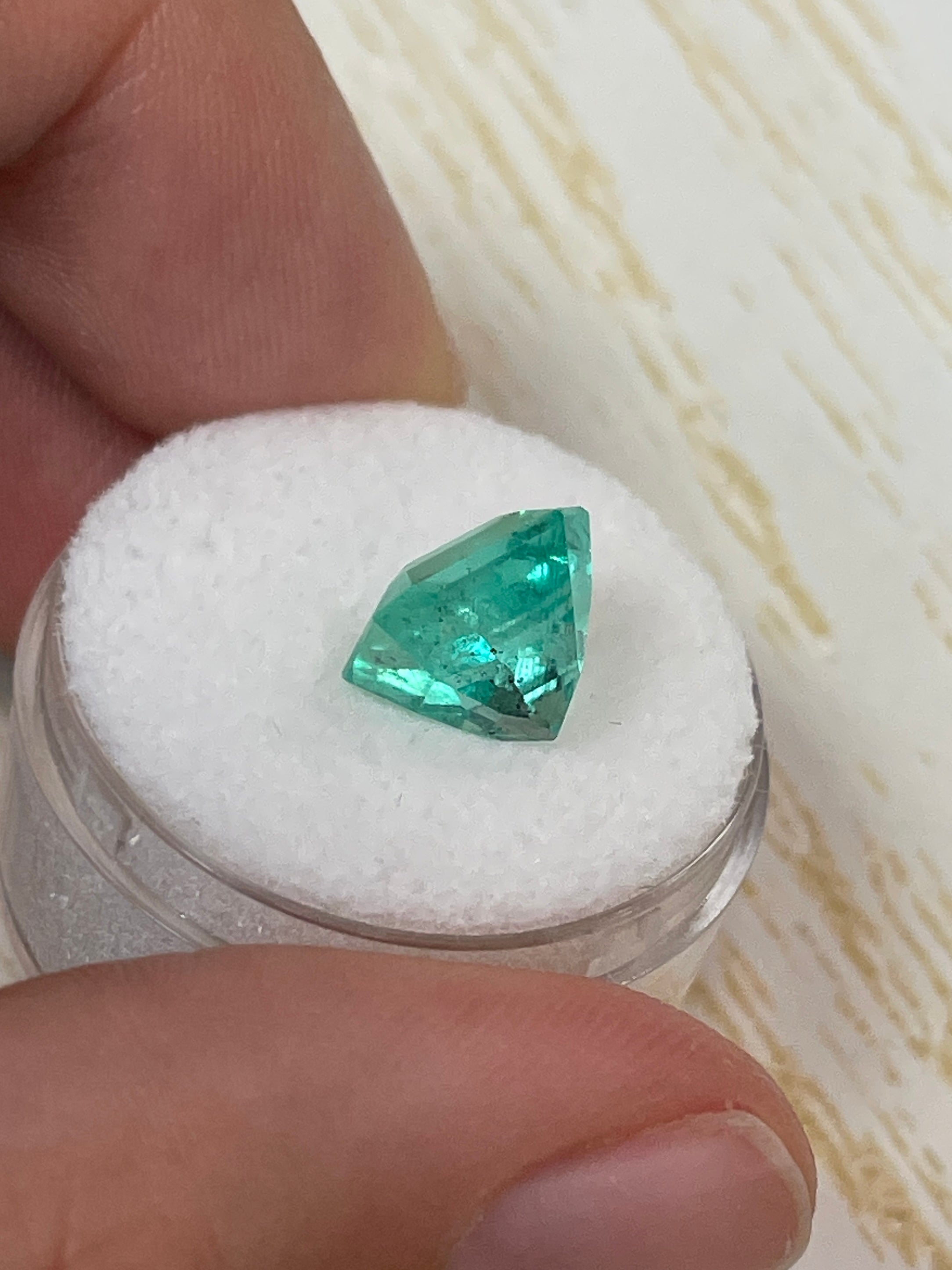 4.69 Carat 10x10mm Natural Colombian Loose Emerald Gemstone - Asscher Cut with Clipped Corners for Jewelry Making, Engagement Rings & Luxury Gifts