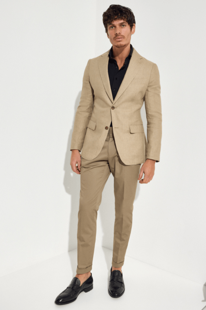 Premium Wilhelm Blazer in Sand Linen - Elegant Women's Business Jacket for Office, Meetings & Formal Events | Lightweight & Breathable Summer Workwear
