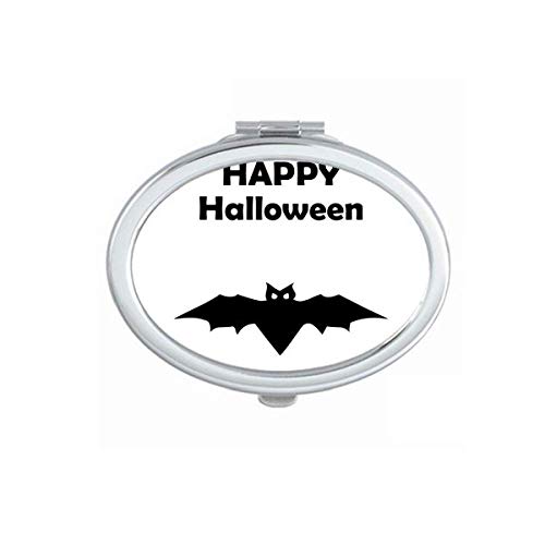 DIYthinker Bat Happy Ghost Fear Halloween Mirror - Portable Foldable Double-Sided Makeup Mirror for Halloween Party, Cosplay & Home Decor