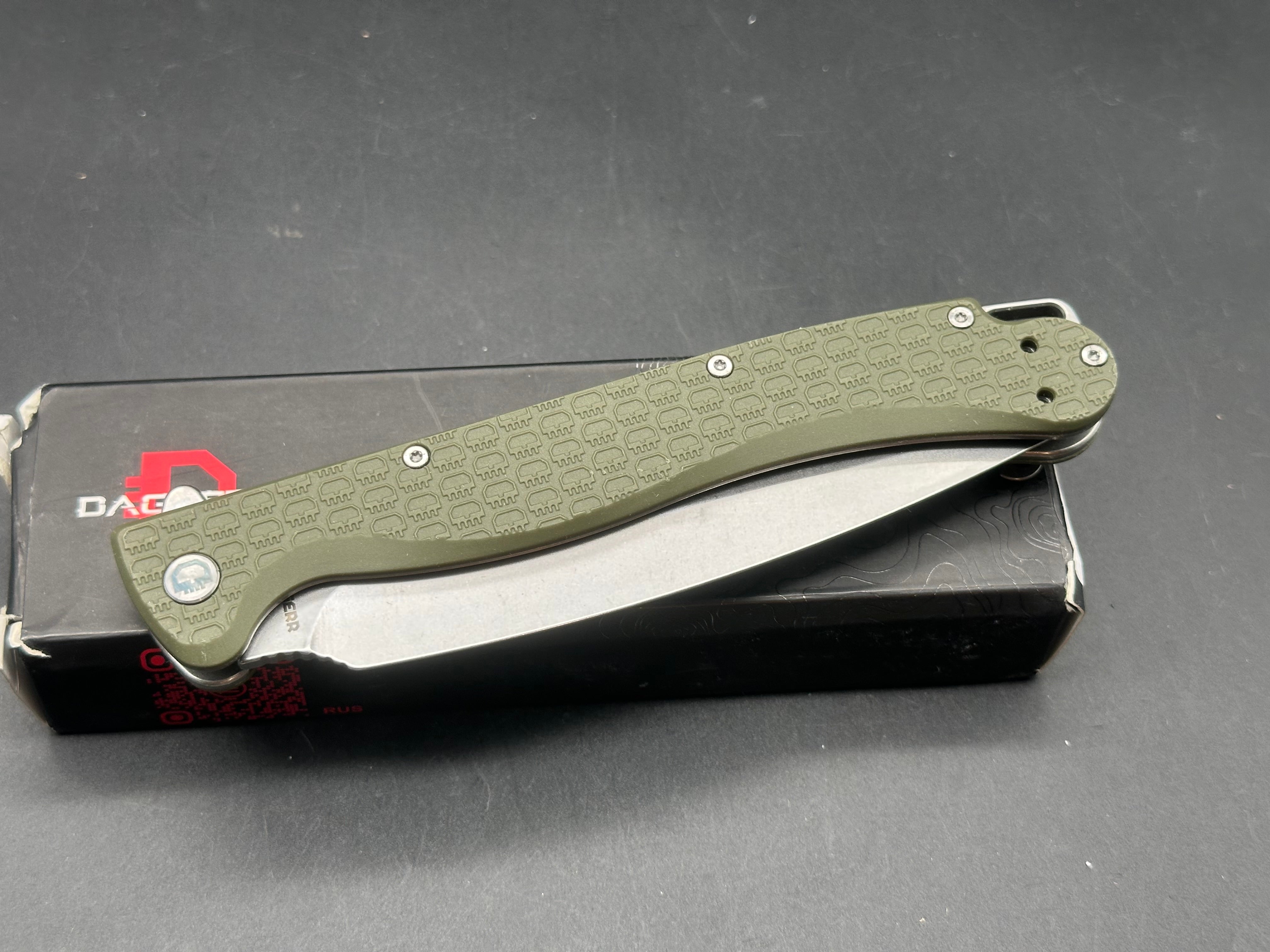 Daggerr Vendetta Olive G10 Folding Knife - Tactical EDC Pocket Knife for Outdoor Camping, Hiking & Survival Gear