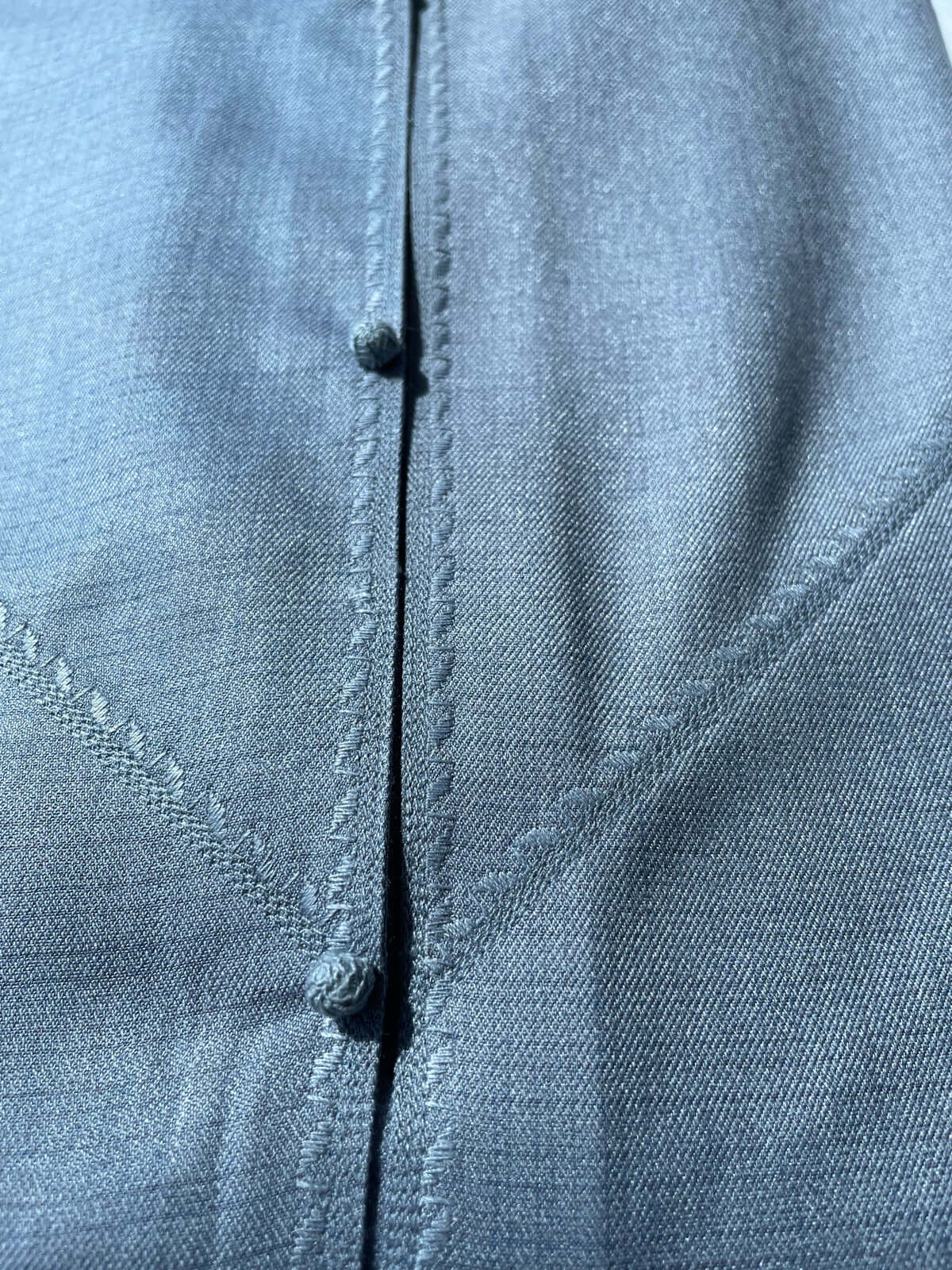 Premium Men's Arctic Blue Cashmere Wool Emirati Thobe - Luxurious Traditional Arabic Robe for Special Occasions & Cultural Events
