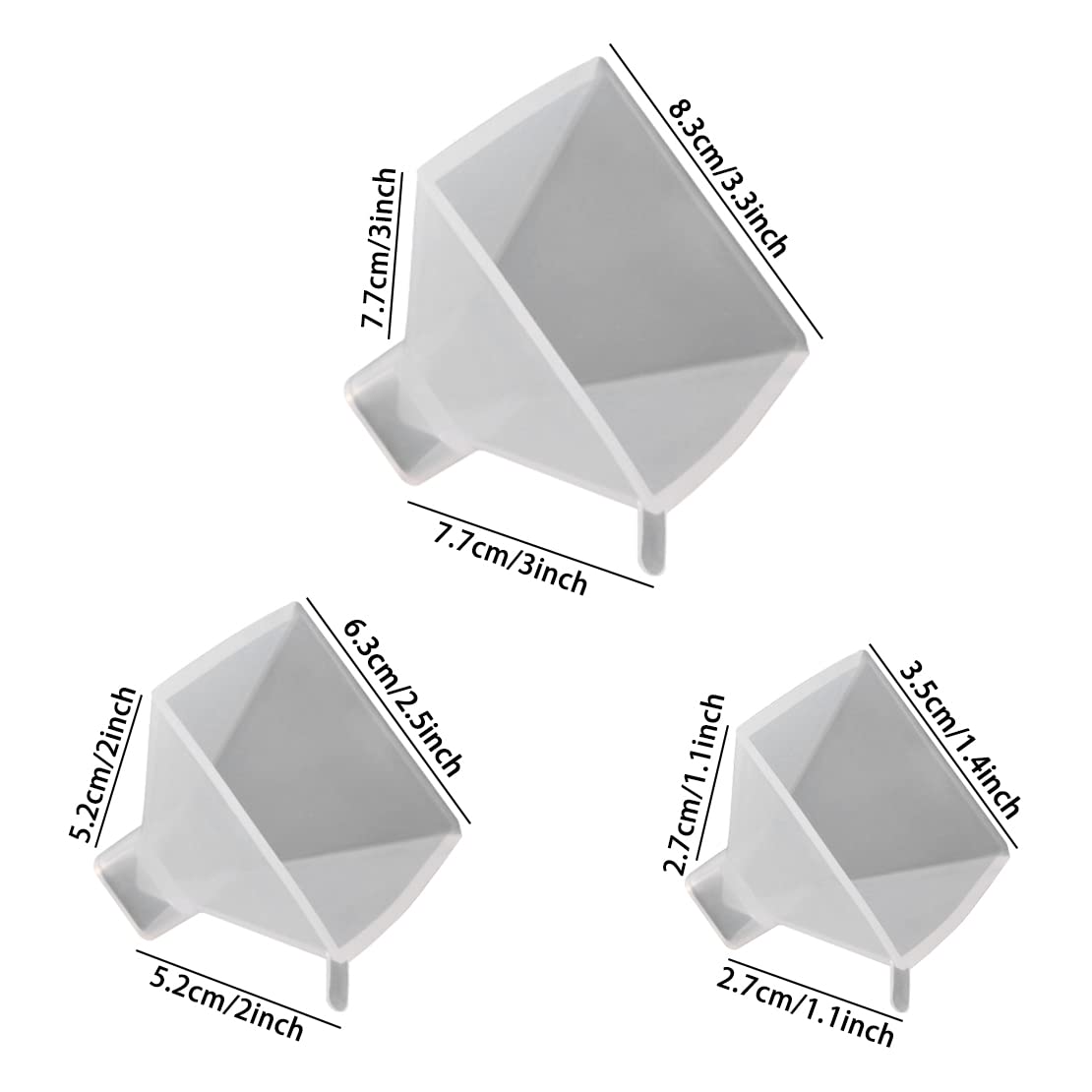 Voyyphixa 3-Piece Silicone Pyramid Molds for Resin Casting - DIY Epoxy Resin Molds for Orgonite Jewelry, Paperweights & Home Decor - Perfect for Crafting, Gift Making & Spiritual Healing Projects