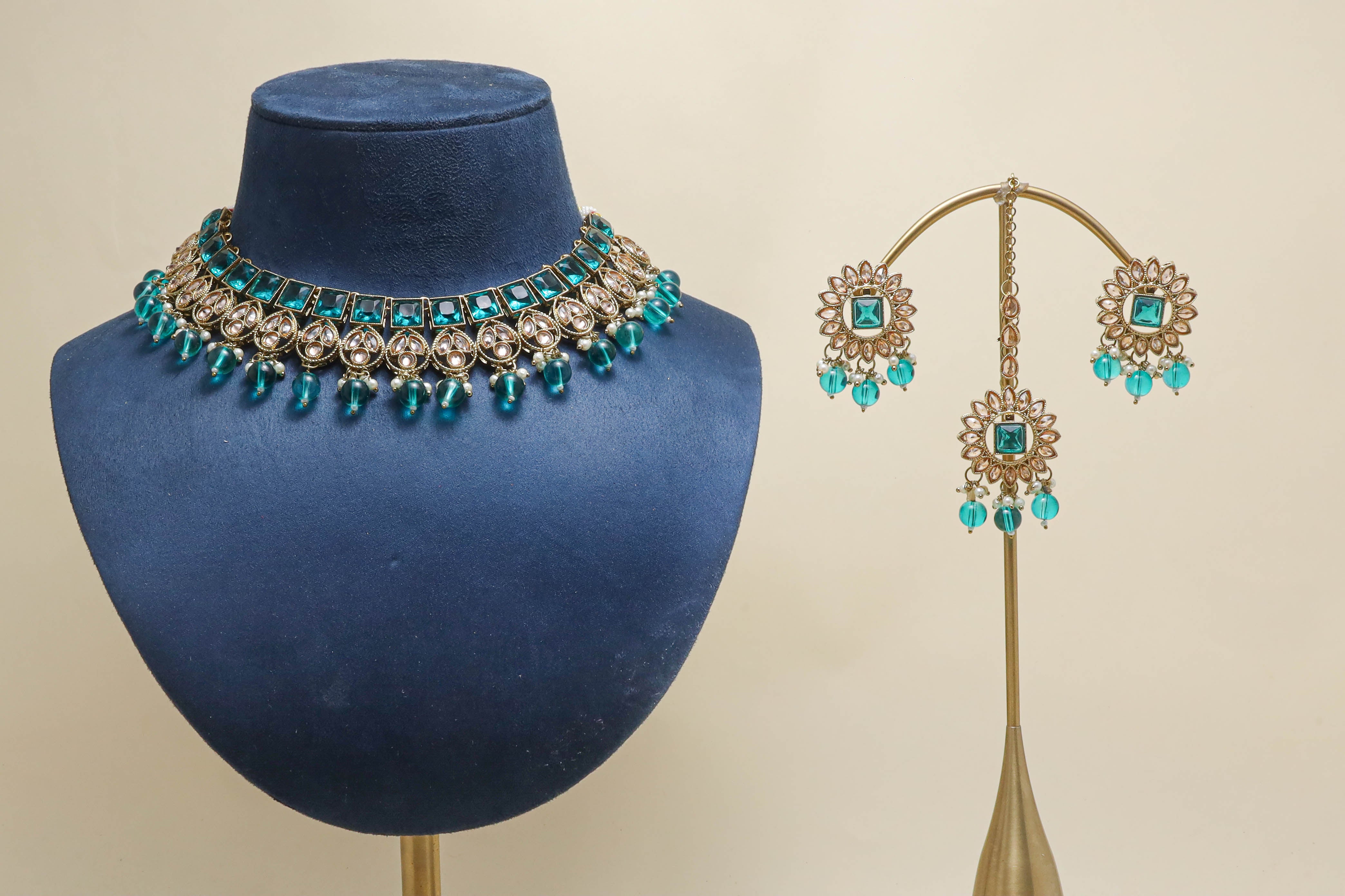JHANVI POLKI Full Set Jewelry - Traditional Indian Kundan Necklace Set for Women | Perfect for Weddings, Parties & Festive Occasions