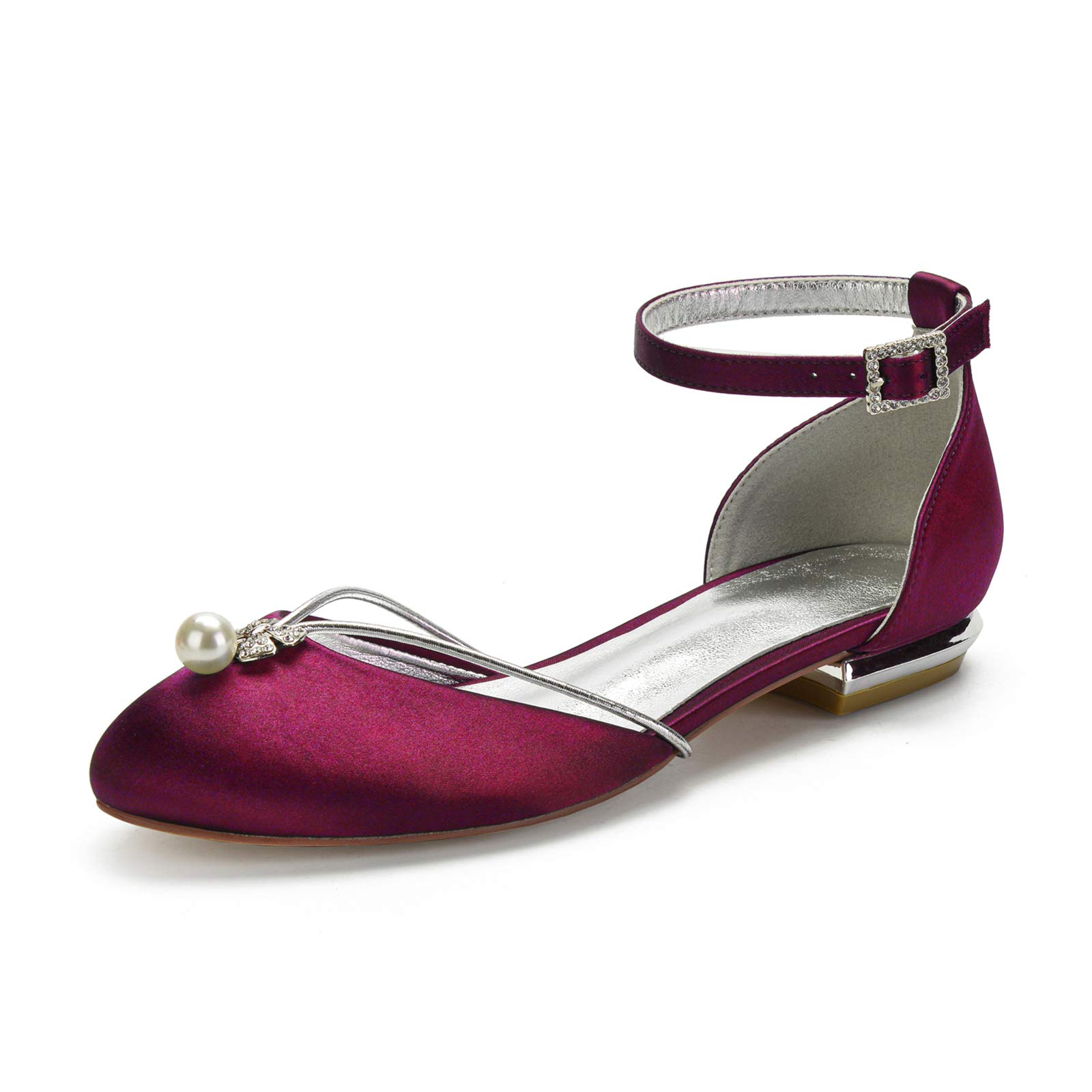 Stylish Women's Wedding Shoes - Summer Flat Sandals with 2cm Low Heel for Brides, Parties & Banquets | Comfortable Round-Toe Bridal Footwear for Ceremonies, Receptions & Special Occasions